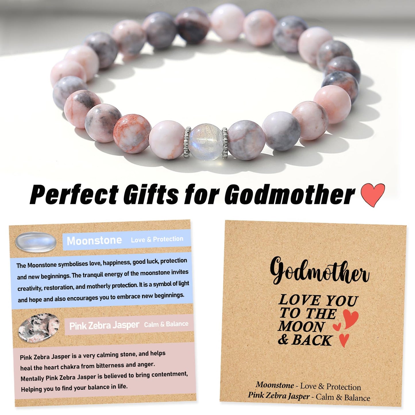 THEMEROL Godmother Gift Godmother Mothers Day Gifts from Godchild Proposal Bracelets God Mother Gifts for Women God Parents Presents Christmas Valentines Day