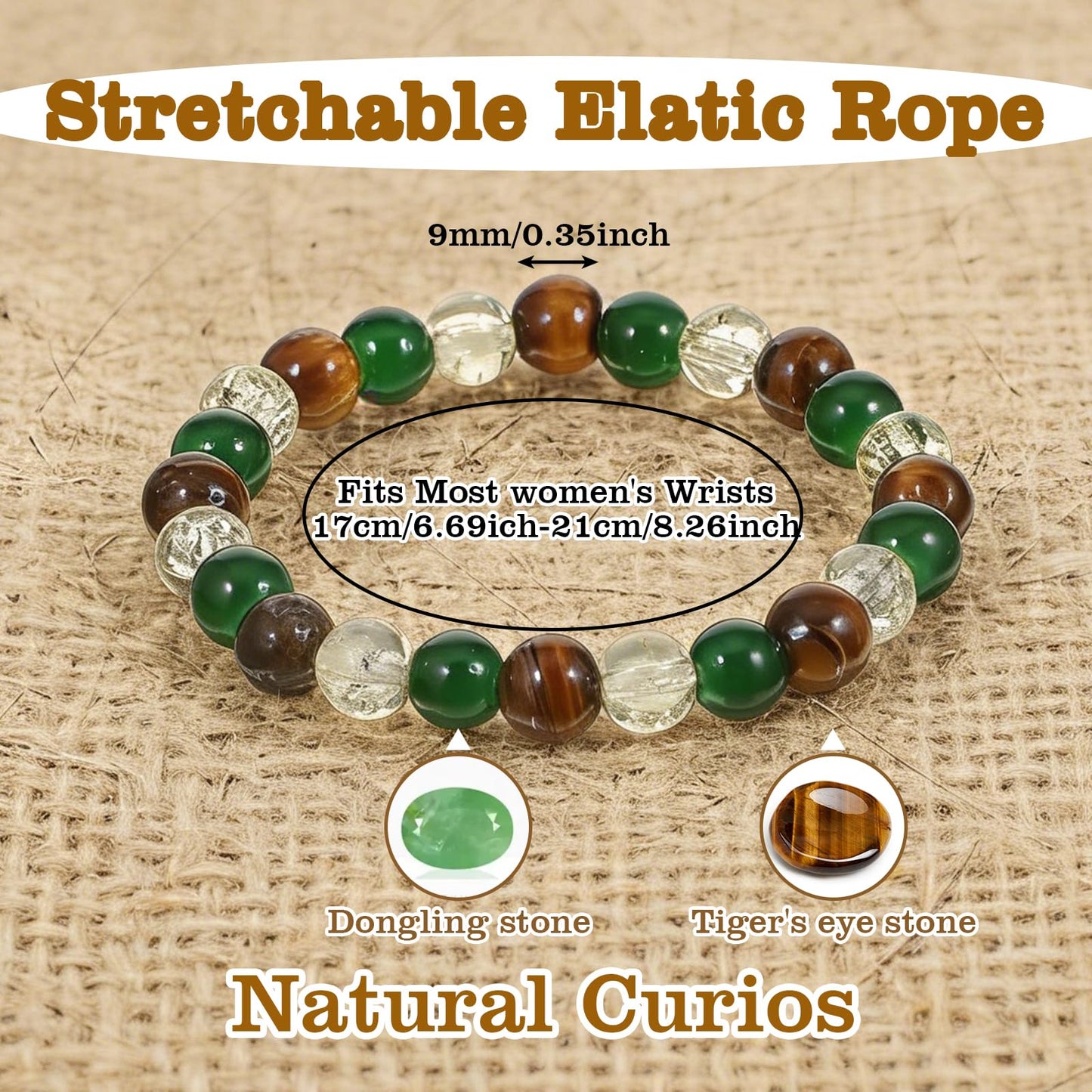 HaiFafafaing Money Bracelets for Women Wealth Money Attraction Bracelet Green Crystal Beaded Feng Shui Good Luck Bracelet for Healing Protection Spiritual Christmas Stocking Stuffers Gifts
