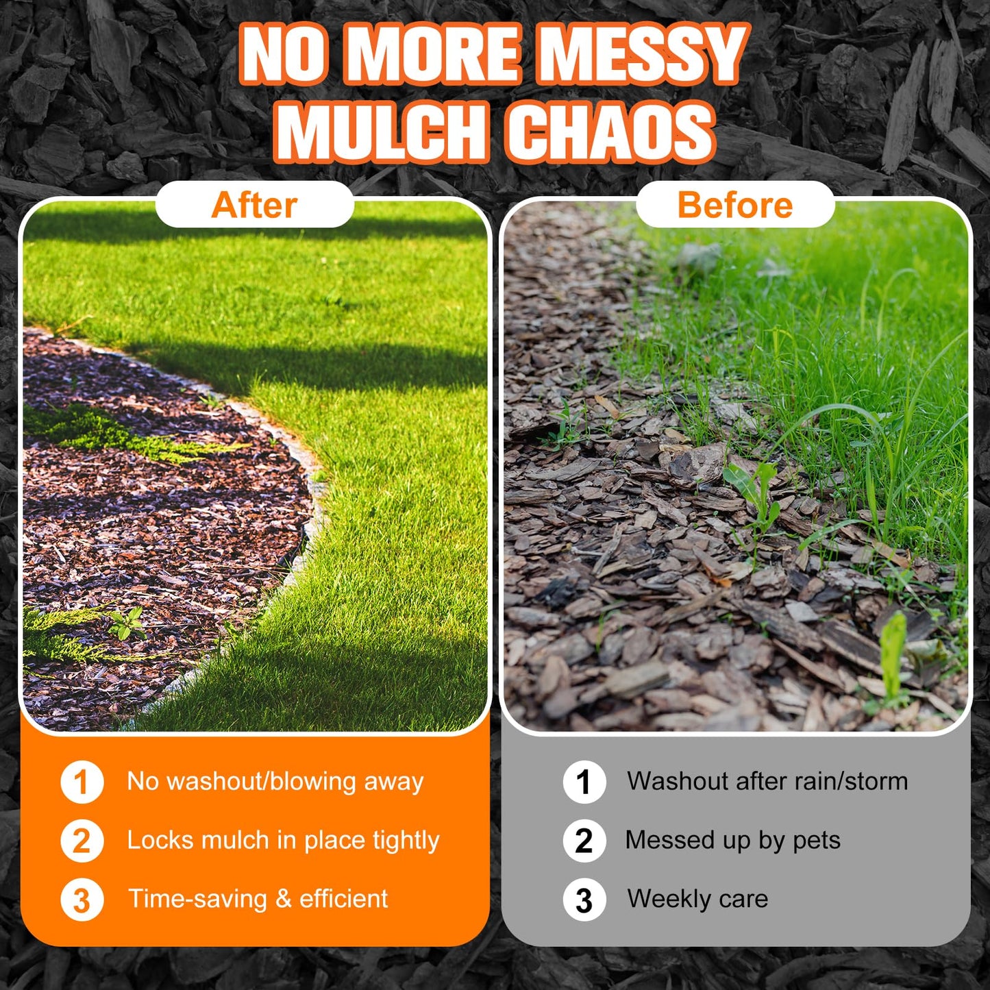 Mulch Binder, Rock Glue for Landscaping, Pea Gravel Binder 2 Gallon Max Cover, Rock Lock Landscape Adhesive for Slopes, Flower Beds, Driveway Edges, Fast Dry & Safe for Plants Pets
