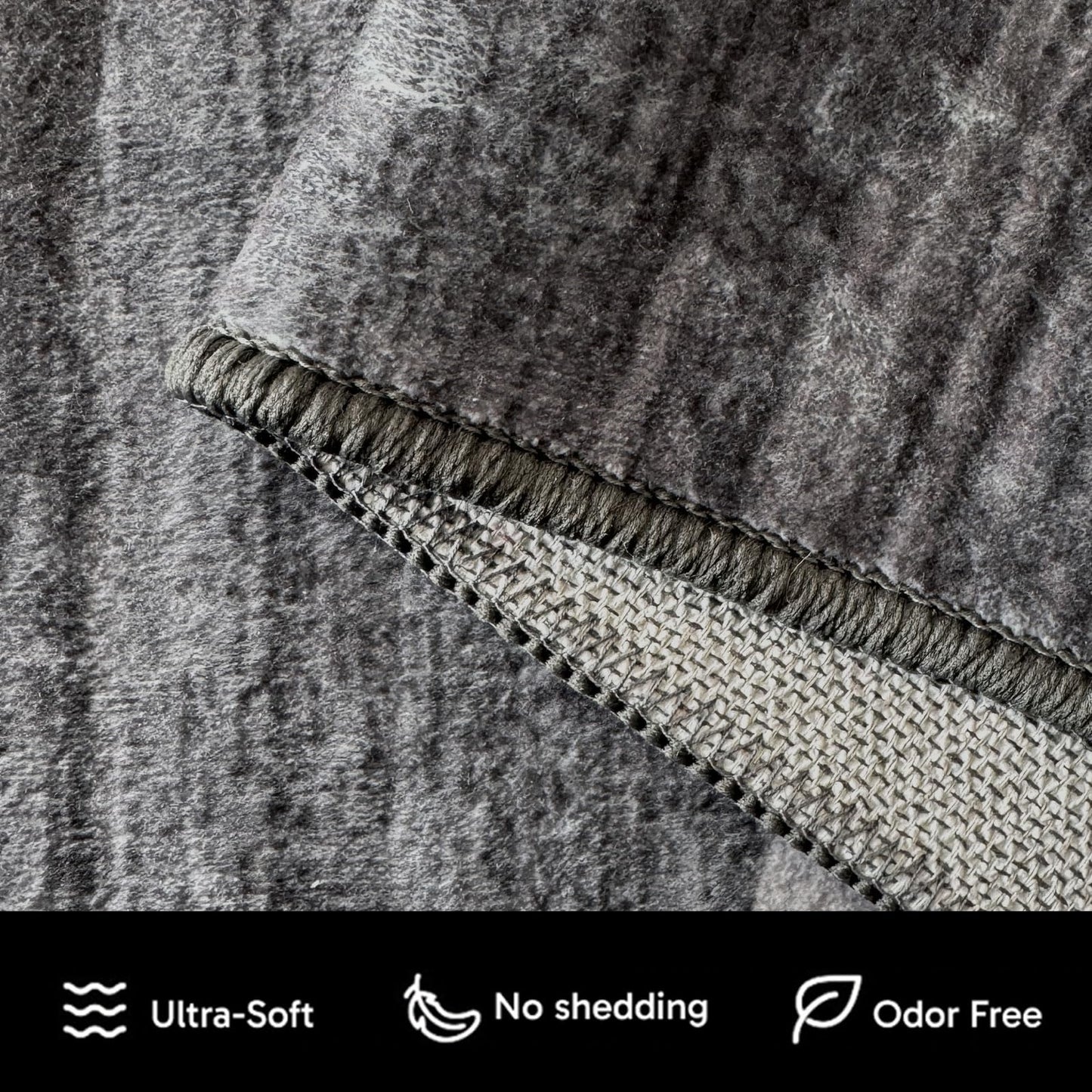 Grey 5x7 Area Rugs for Living Room,Washable Dark Modern Abstract Low Pile Non Slip Carpet for Bedroom,Dining Room,Office,Farmhouse,Home Decor(5x7 Grey)