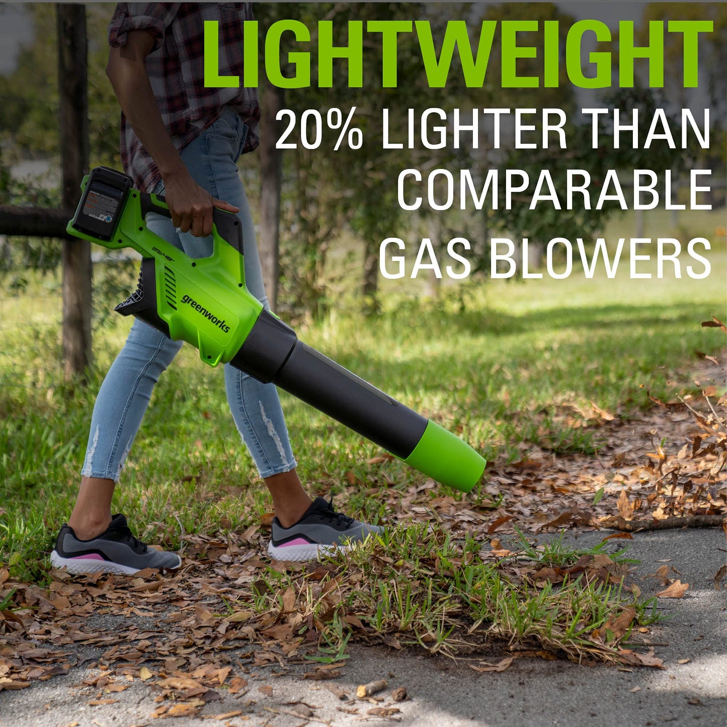 Greenworks 48V (24V x 2) Cordless Brushless Axial Leaf Blower (140 MPH / 585 CFM / 200+ Compatible Tools), (2) 4.0Ah Batteries and Dual Port Rapid Charger Included