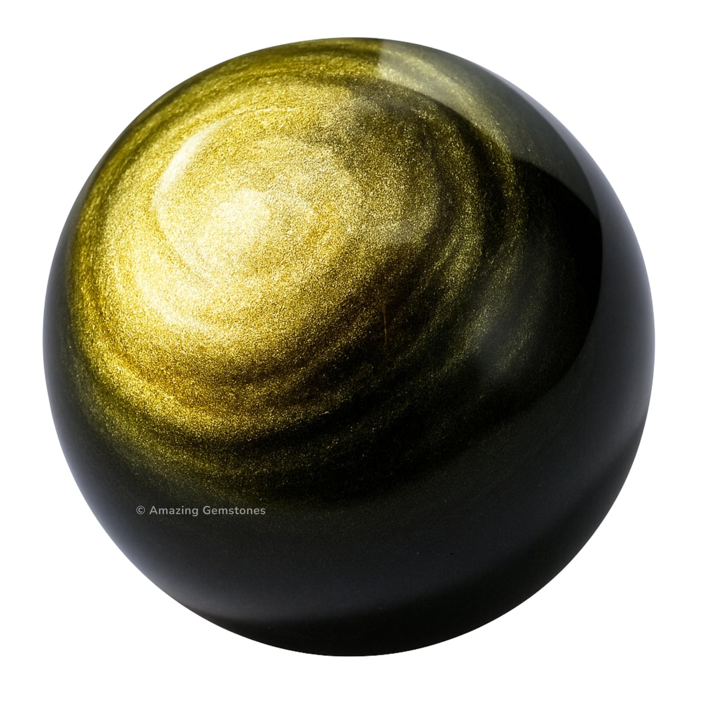 Amazing Gemstone Golden Sheen Obsidian Crystal Ball with Stand - 2 Inches Crystal Sphere Meditation Balls for Witchcraft and Decorative Balls