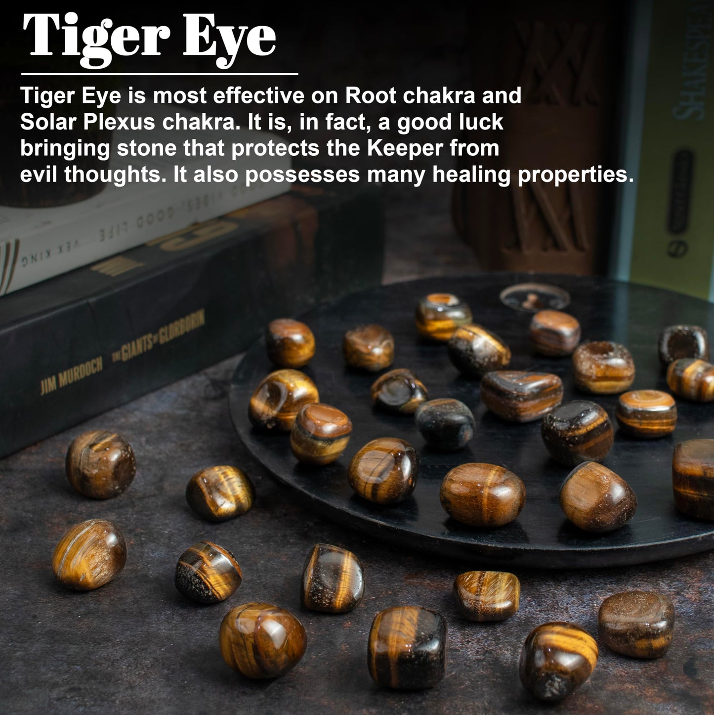 Crocon 1LB Tiger Eye Tumbled Stones and Crystals Bulk 2000+ Carats Natural Crystal Kit for Reiki Healing Crystal Polished, Tumble Stones, Chakra Balancing, Reiki Gift, Home Decor Size : 20-25 mm