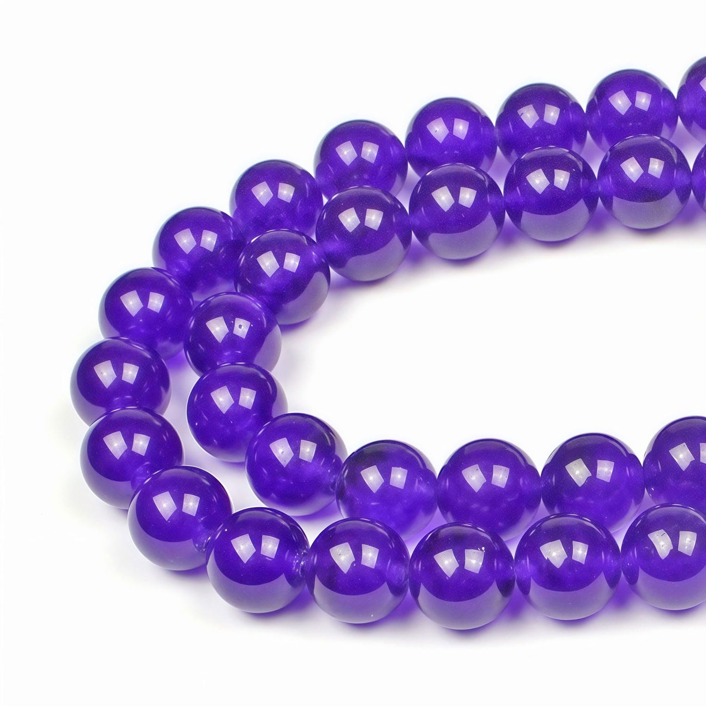 MJDCB Natural Stone Beads Purple Jade Round Loose Beads for Jewelry Making DIY Bracelet Necklace (10mm)