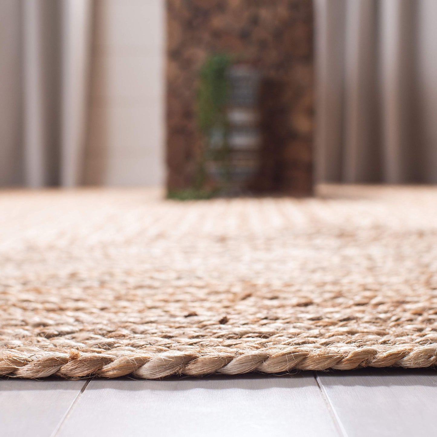 SAFAVIEH Area Rug 5x8 - Cape Cod Collection - Natural Brown, Handmade Braided Flat Weave Jute (CAP252A)