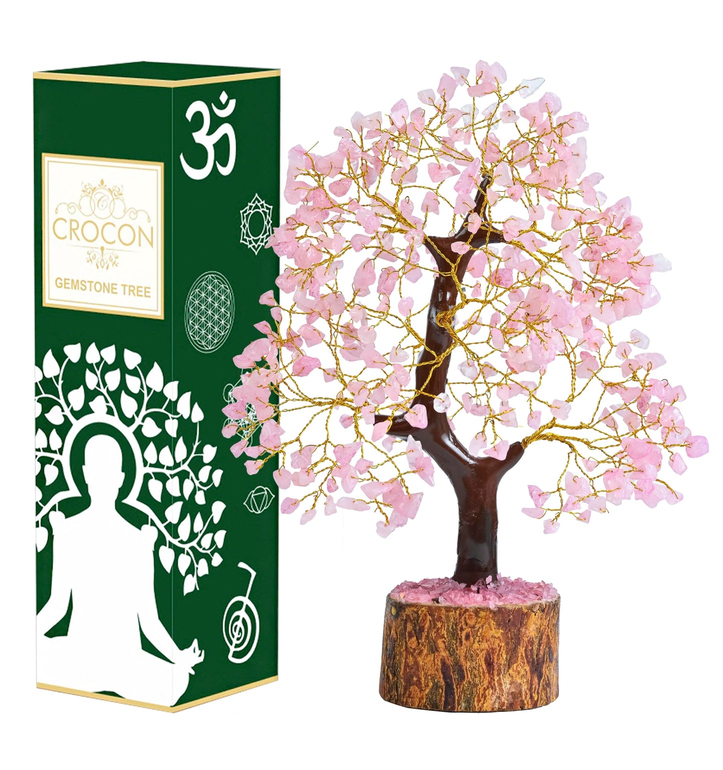 Crocon® Rose Quartz Crystal Tree, Birthday Gifts for Women, Mom, Sister & Girlfriend | Pink Room Decor Healing Crystals | House Warming Gifts Unique Spiritual Present Idea for Woman & Men Decoration