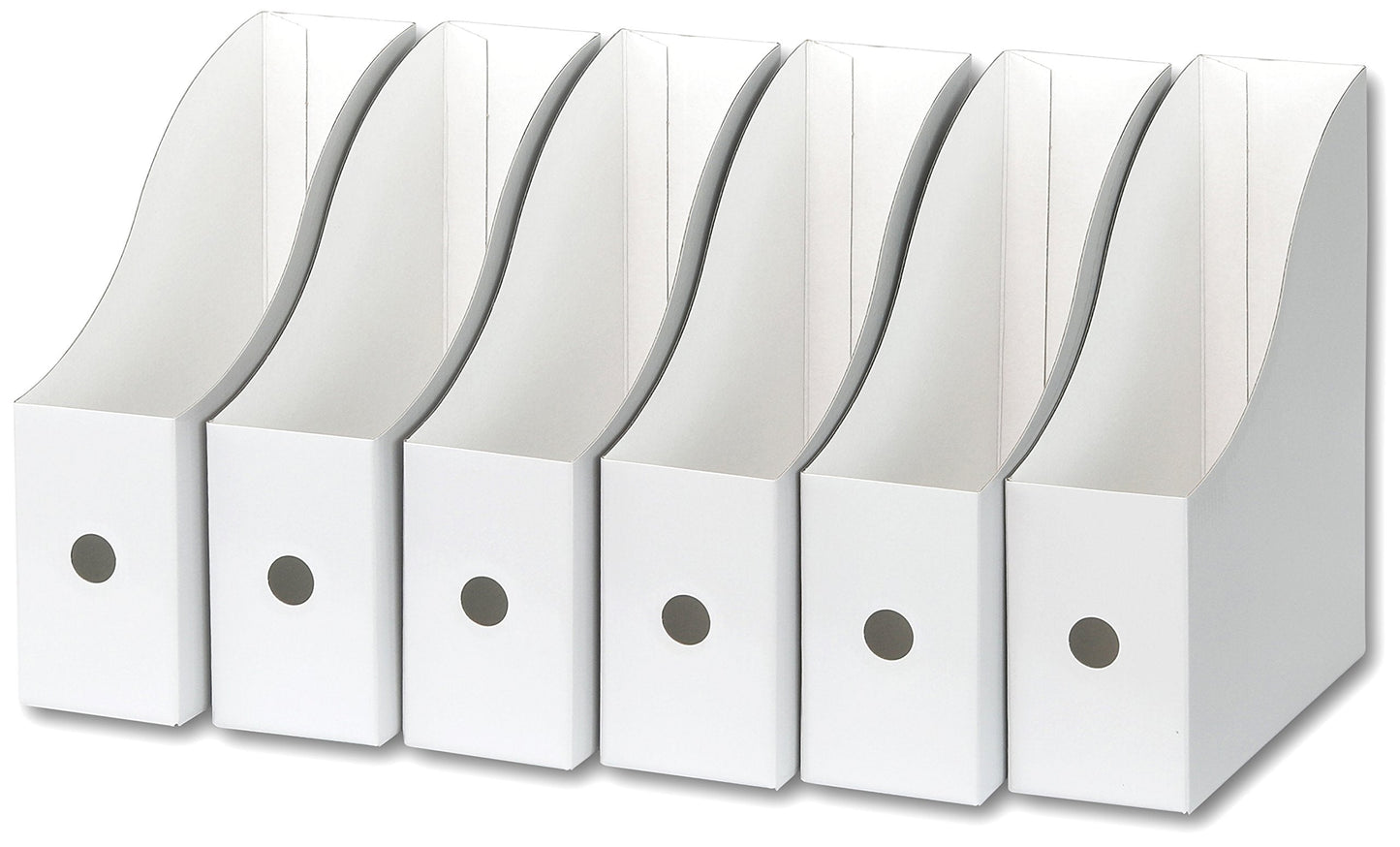 Simple Houseware 6-Pack Magazine File Holder Box, Foldable Cardboard Organizer, White