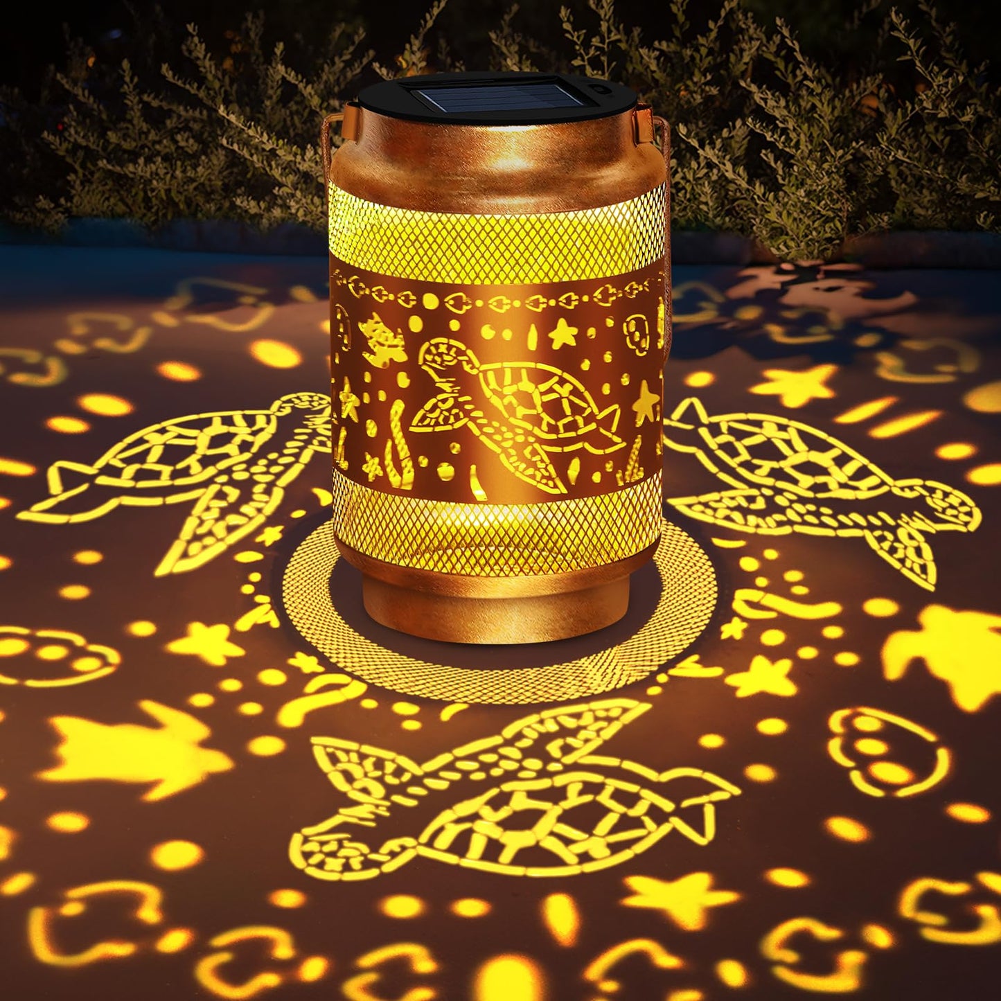 Solar Lanterns Outdoor Waterproof Turtle Garden Decor Christmas Decorations Birthday Gifts for Women Grandma,Grandma Hanging Solar Lights Hollowed-Out Lanterns for Garden Yard,Patio,Backyard,Porch