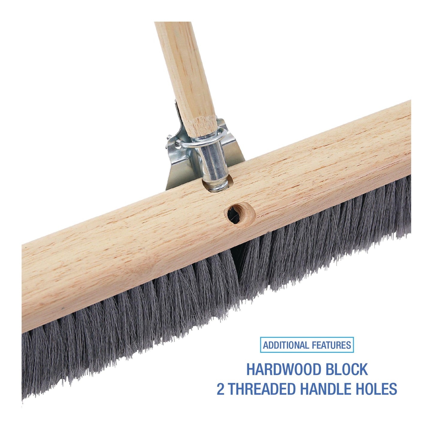 Boardwalk 20436 Floor Brush Head, 3" Gray Flagged Polypropylene, 36"