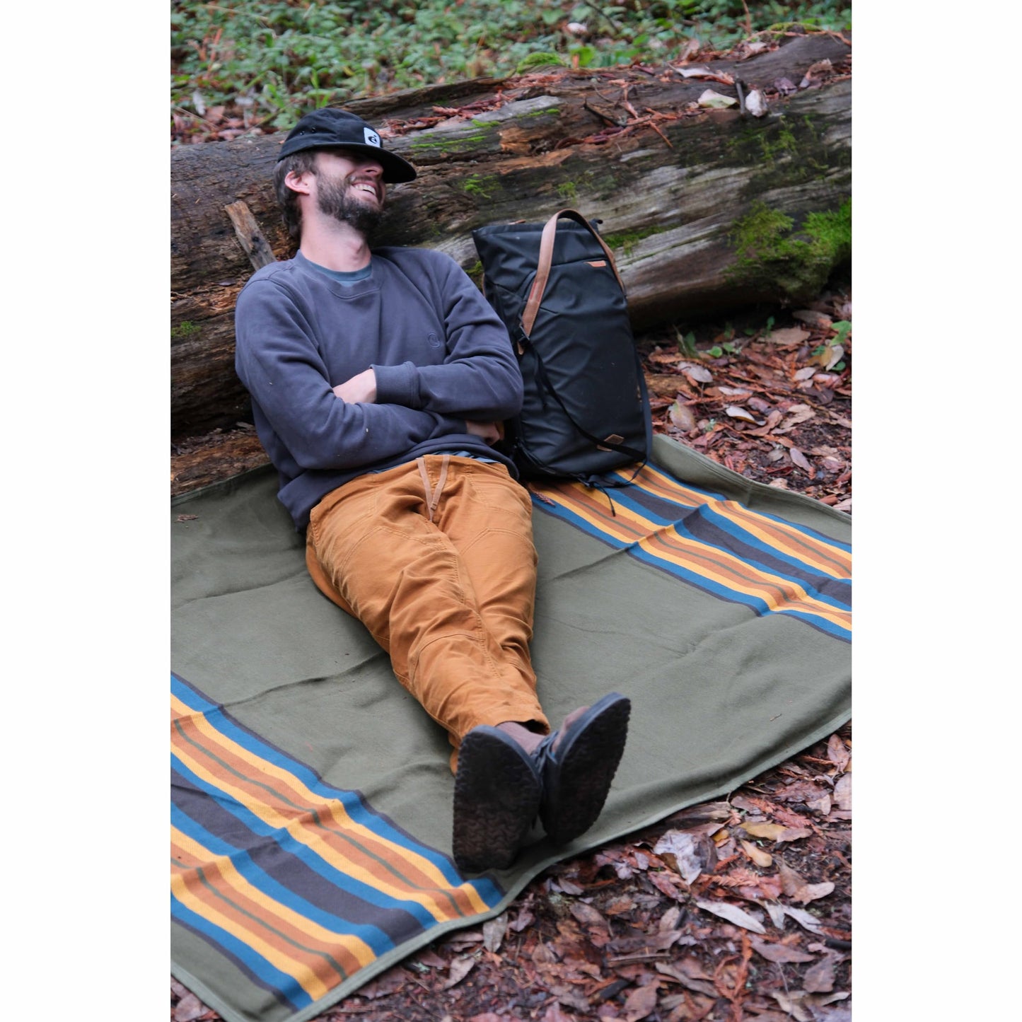 WP West Path Waterproof Outdoor Canvas Camping Blanket - Waxed Canvas Campfire Blanket with Water Repellent Backing - Camp - Bushcraft Tarp (Olive, Regular)