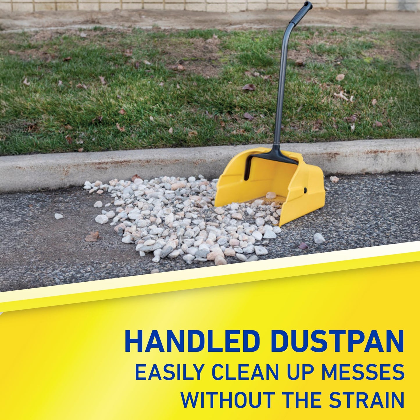 Quickie Debris Dustpan with Handle, Jumbo Debris Pan, Trash Collection for Industrial/Professional Cleaning