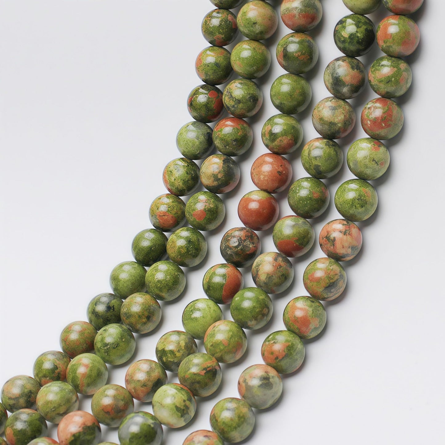 MJDCB Natural Stone Beads Unakite Round Loose Spacer Beads 15'' 4m 6m 8m 10mm 12m for Jewelry Making (8mm)