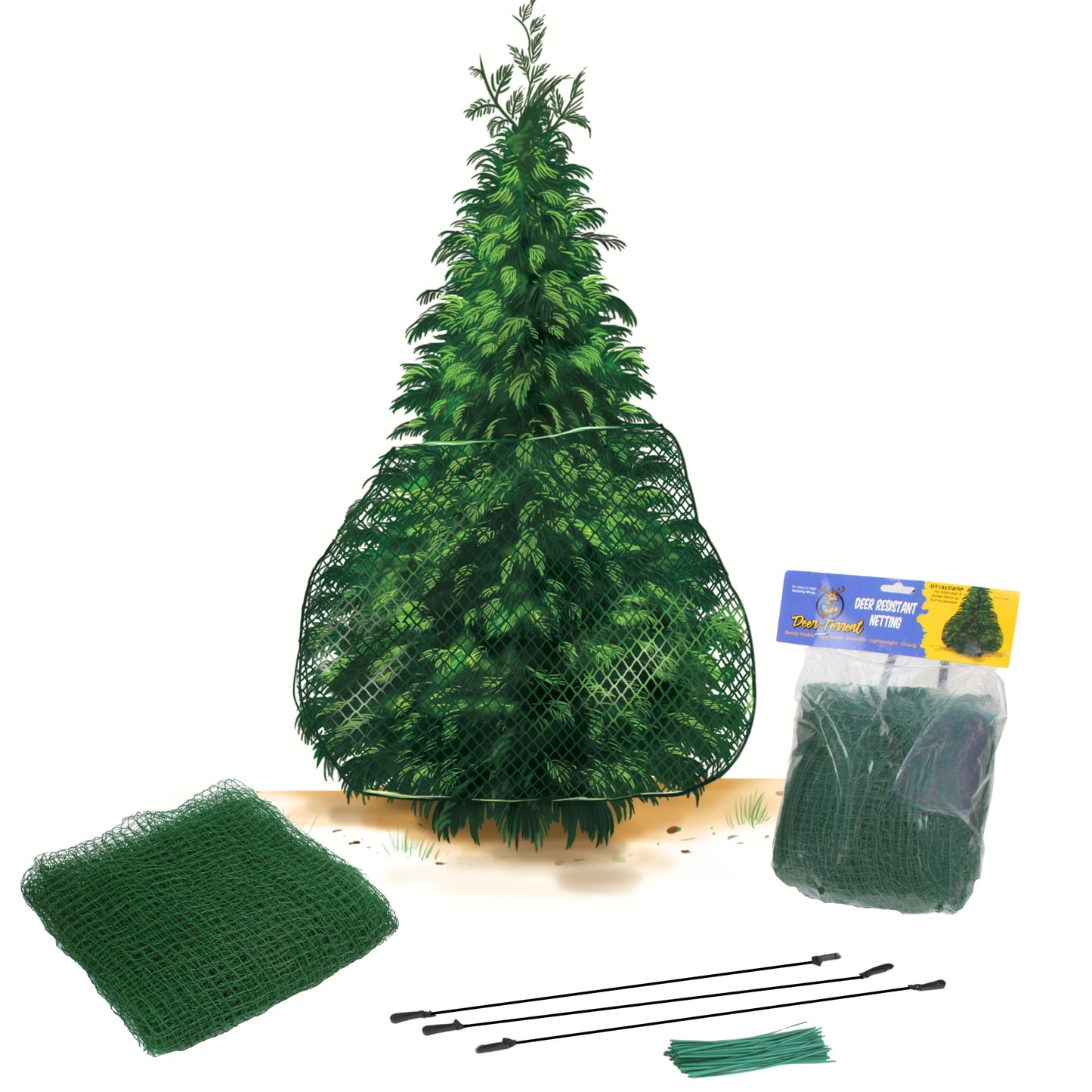 Deer-Terrent Deer Fencing – Heavy Duty Bird Netting, Chicken Coop, Fruit Trees, Plants, Plastic Fence, Bird Screen, Outdoor Cover, Garden Protection, Net Material, 18'x 5'