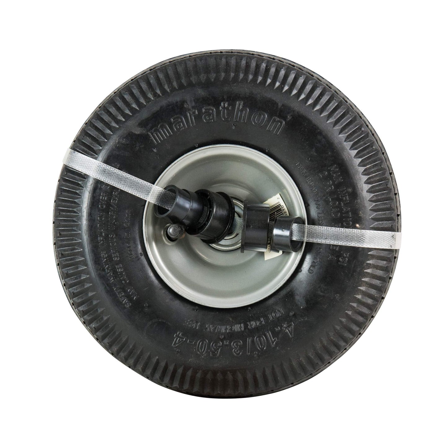 Universal Fit 4.10/3.50-4 Air Filled Hand Truck/Utility Tire, 5/8" Bearings,2.25" Offset to 4" Hub, Adapter Kit Included