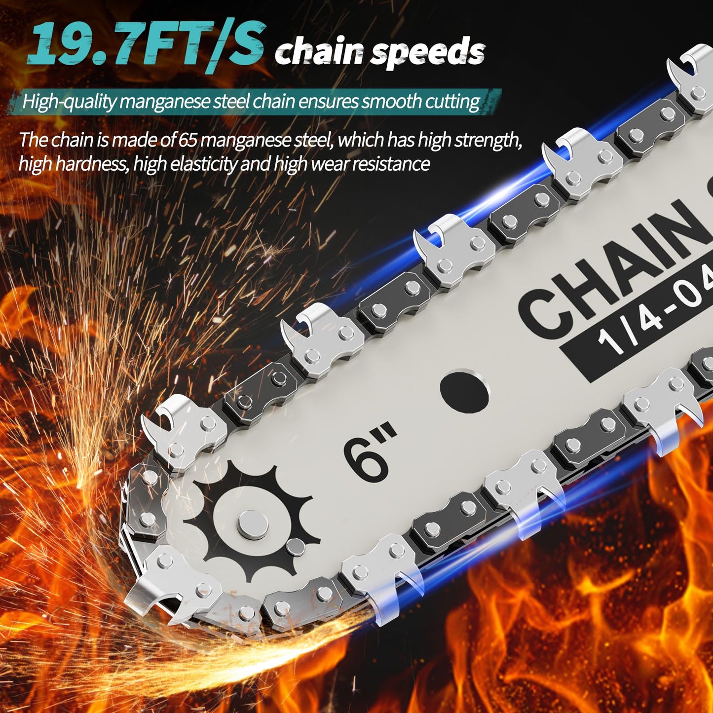 Mini Chainsaw Cordless, 6 inch Electric Chain Saw, With power display for Wood/Tree Cutting, Garden & Household Use Stocking Holiday Gifts for Men, Fathers & Gardening Enthusiasts