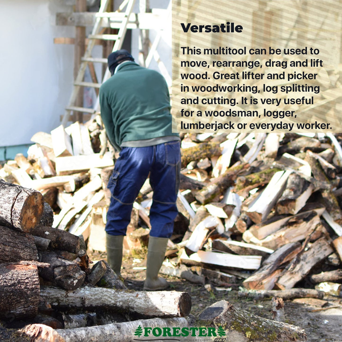 FORESTER Pickaroon Logging Tool 28in | USA Hickory Handle | Hookaroon Logging Tool | Log Roller Tool & Forestry Tools for Dragging and Stacking Logs
