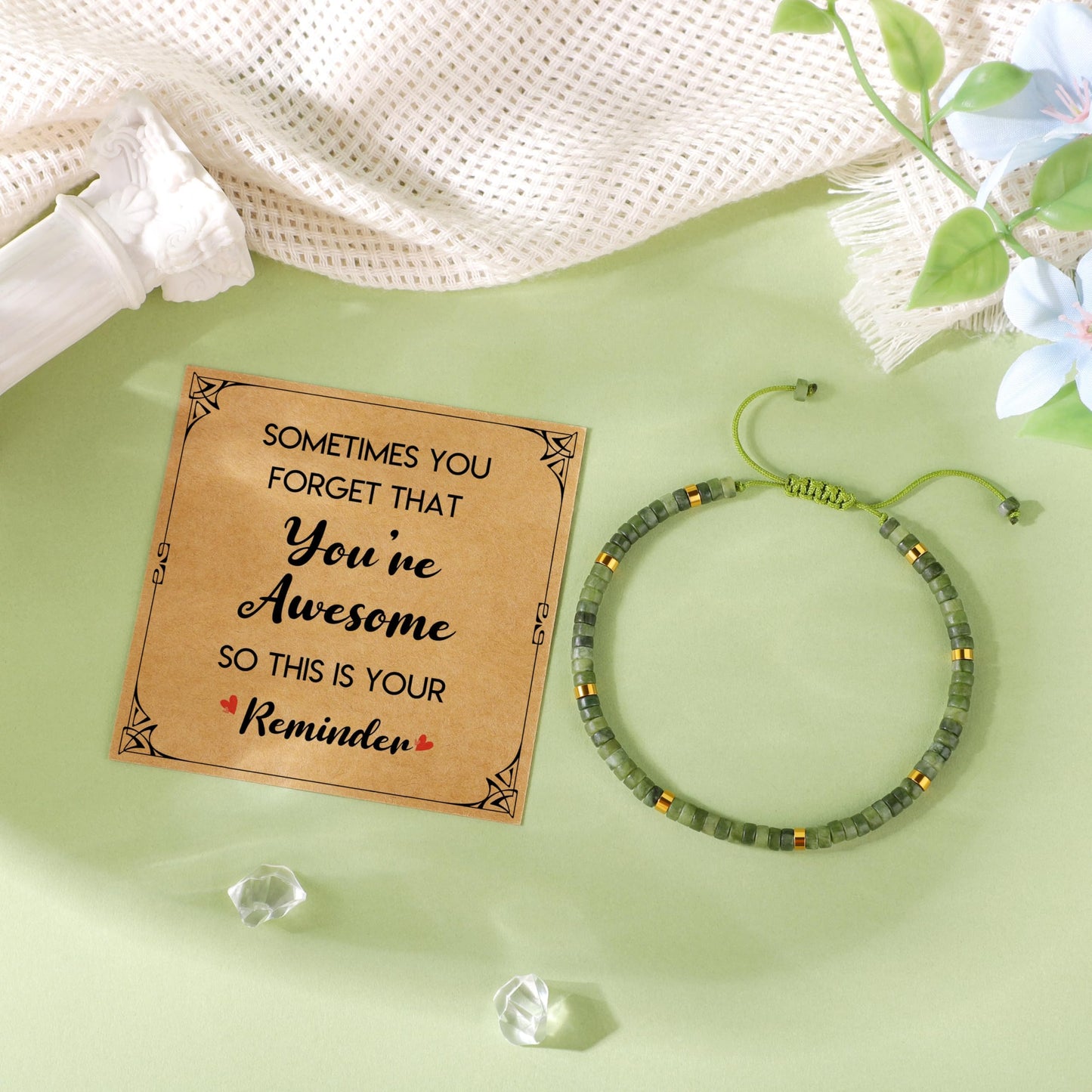 JoycuFF Birthday Gifts for Women, Natural Stone Bracele Christmas Stocking Stuffers for Teens Unique Teen Trendy Stuff Gifts for Women Friend Sister Daughter Granddaughter