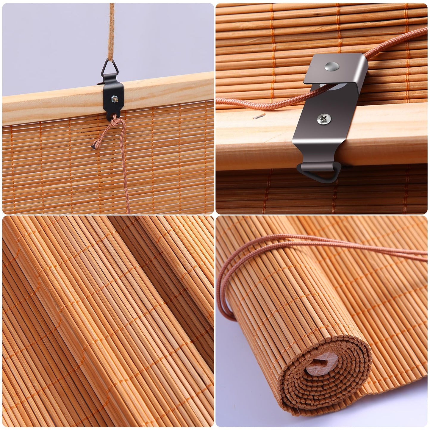 Bamboo Shades for Windows,Bamboo Blinds for Outdoor Patio,Custom Size, Privacy Protection, Easy Installation, Durable & Stylish Blinds for Living Room, Bedroom, Balcony