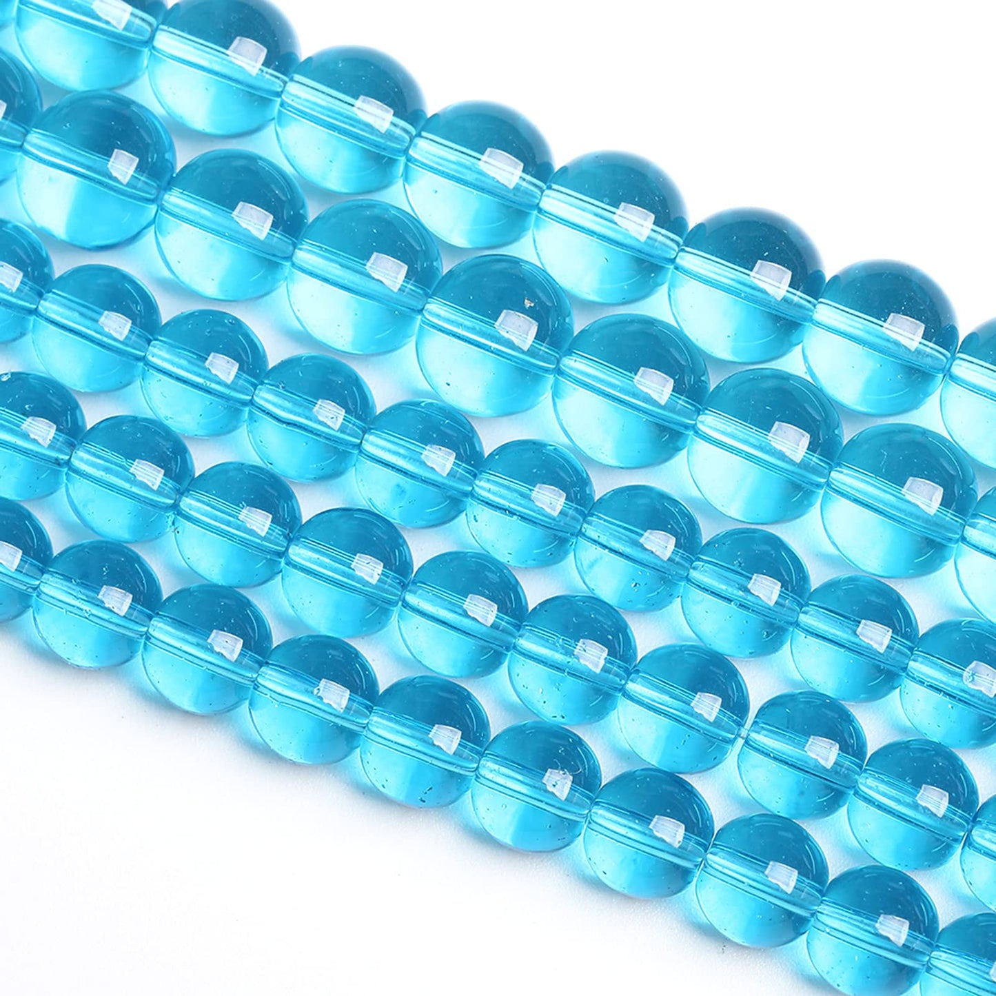 6MM 63PCS Light Blue Glass Spacer Loose Beads for Jewelry Making DIY Bracelet Necklace