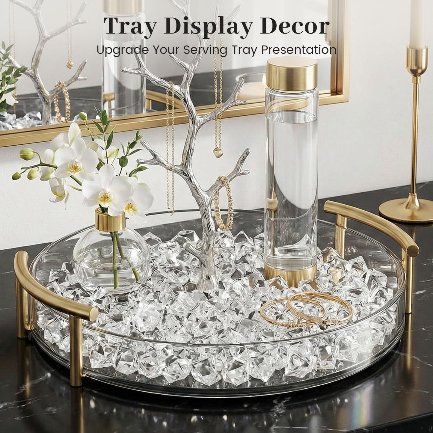 DomeStar Fake Ice, 150PCS Fake Diamonds, Plastic Diamonds Acrylic Rocks Vase Fillers for Centerpieces Wedding Party Table Scatter Food Display