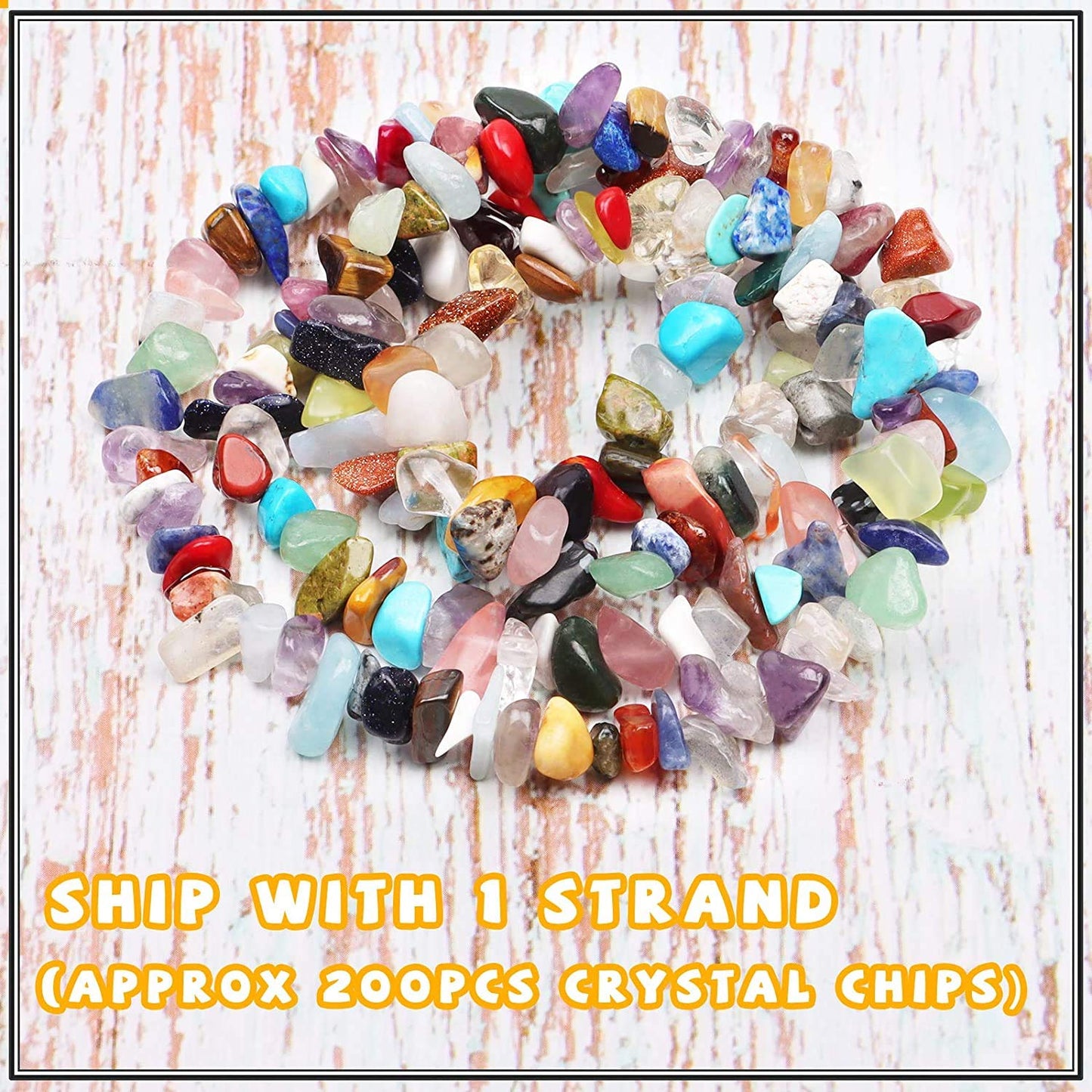 500 pcs Natural Chip Stone Beads, Multicolor 5-8 mm Irregular Gemstones Healing Crystal Loose Rocks Bead Hole Drilled for Jewelry Making Bracelet