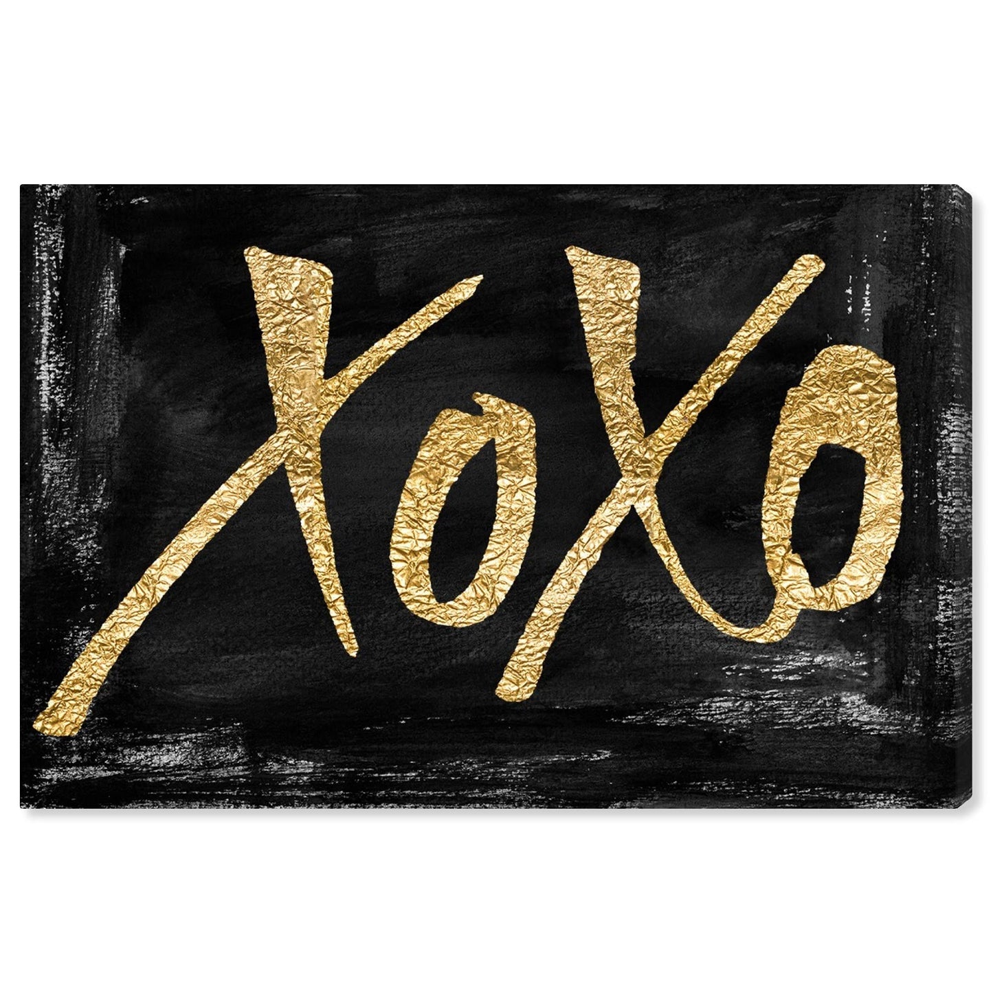 Oliver Gal Typography Wall Art Canvas Prints Quotes and Sayings Black and Gold XOXO Home Décor, 30" x 20", Stretched