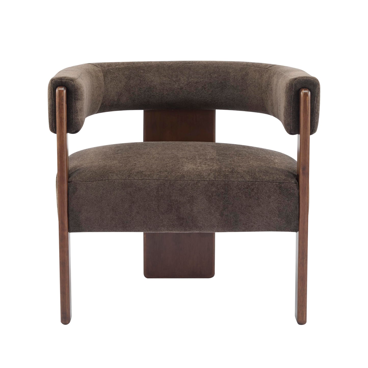 Christopher Knight Home Nettie Modern Accent Chair for Living Room, Velvet Fabric Single Lounge Sofa Chair with Wooden Frame, Comfy Reading Chair for Bedroom, Lounge Armchair with Cushion, Dark Brown
