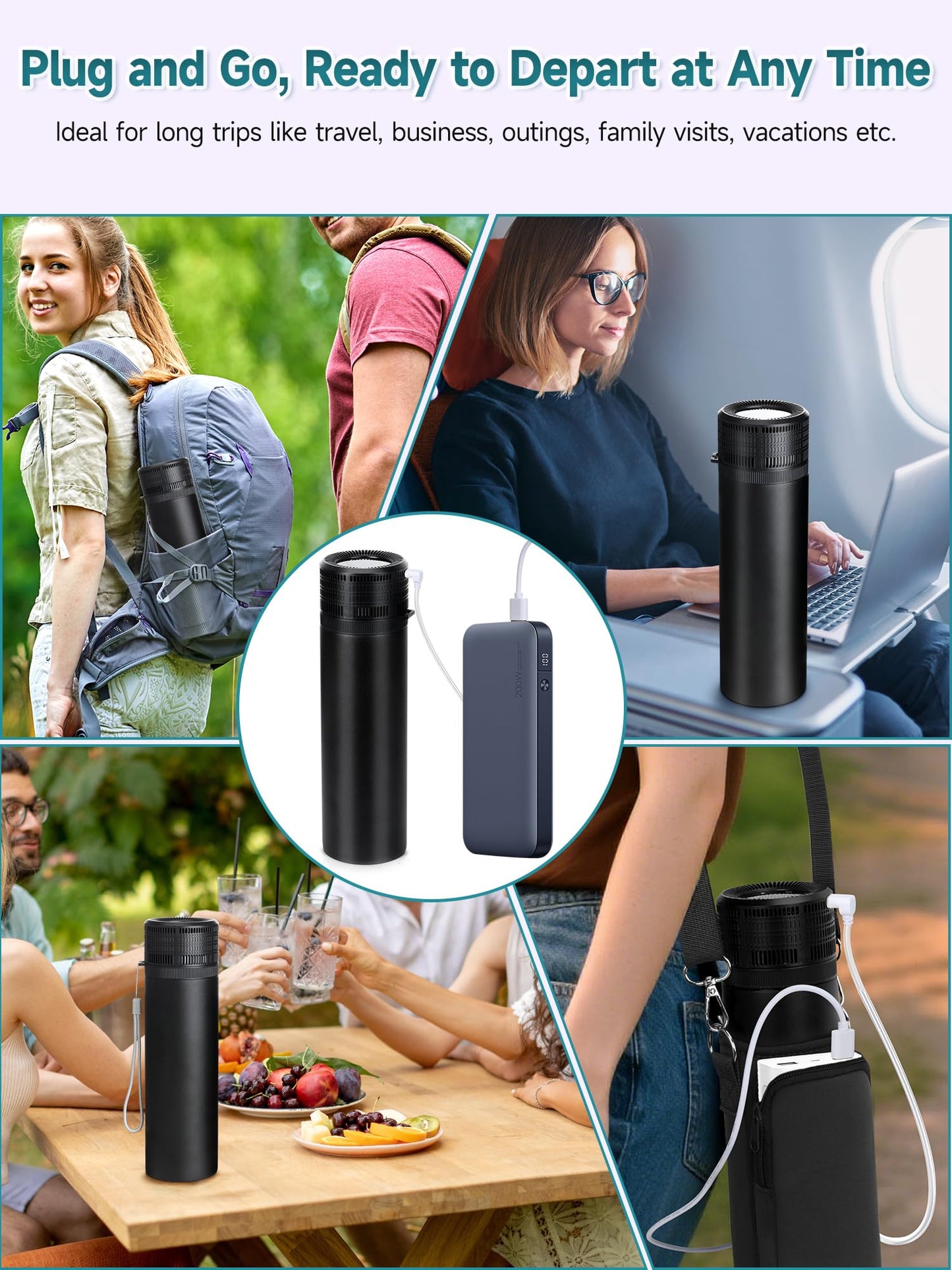 LengKe Electric Insulin Cooler Travel Case, USB Charger & Biogel Ice Box - Unlimited Hours, 35-68°F Custom & Display Temperature Medical Cooler, TSA Approved Diabetic Medication Refrigerator (Black)