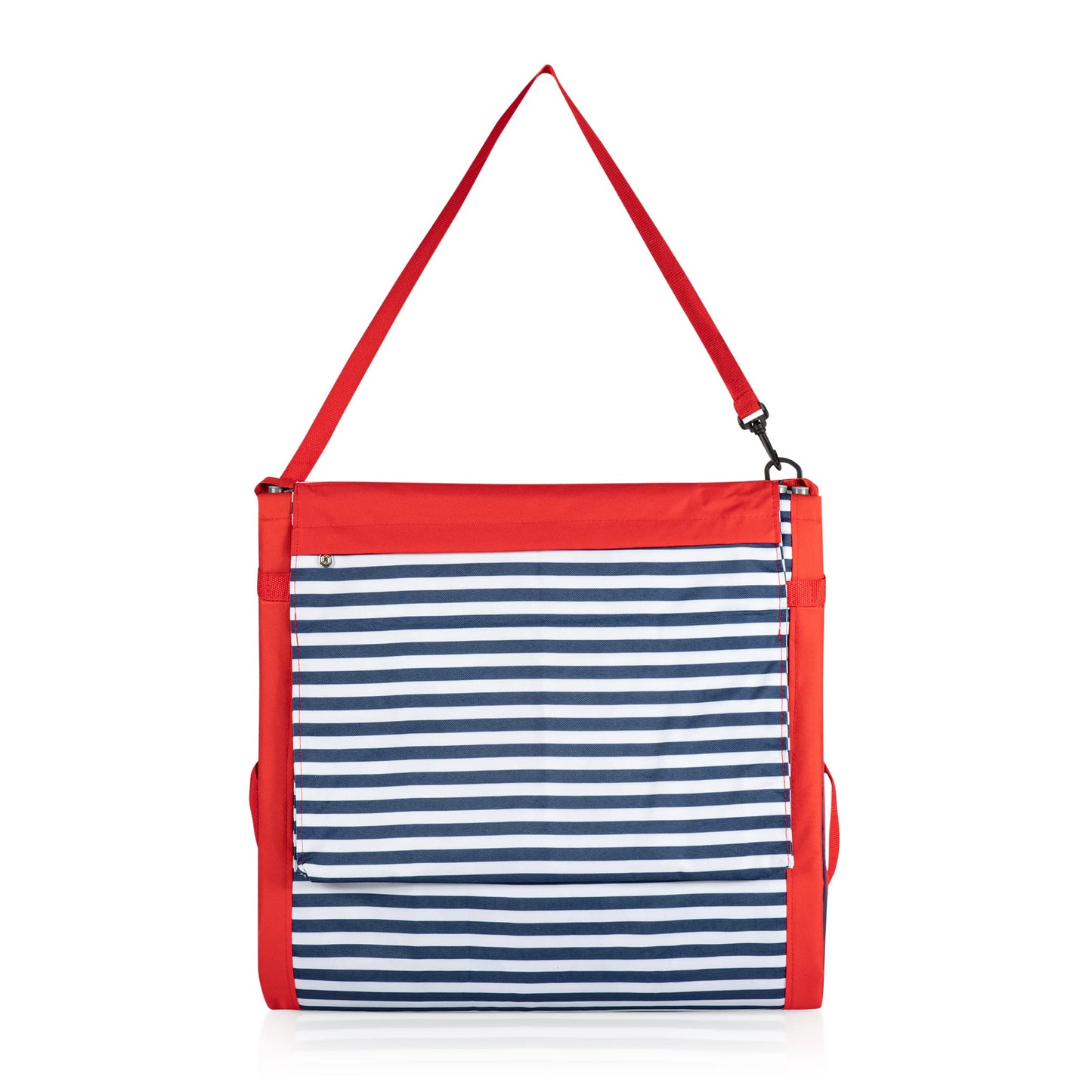 PICNIC TIME Beachcomber Portable Lounger - Soft Beach Mat & Chair - Blue Pinstripe