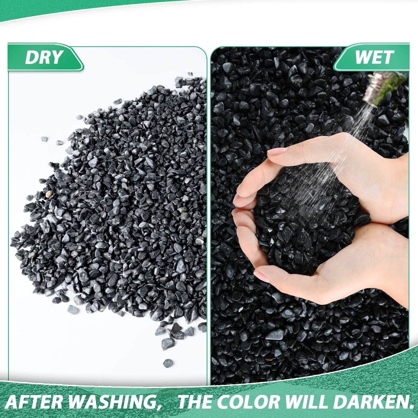 Succulent Rocks for Plants Tiny Pebbles for Planters 7.8LB Pea Gravel Bulk Course Sand Soil Small Decorative Stones for Indoor Bonsai Pots Cactus Top Dressing Aquarium Garden Landscape, Black