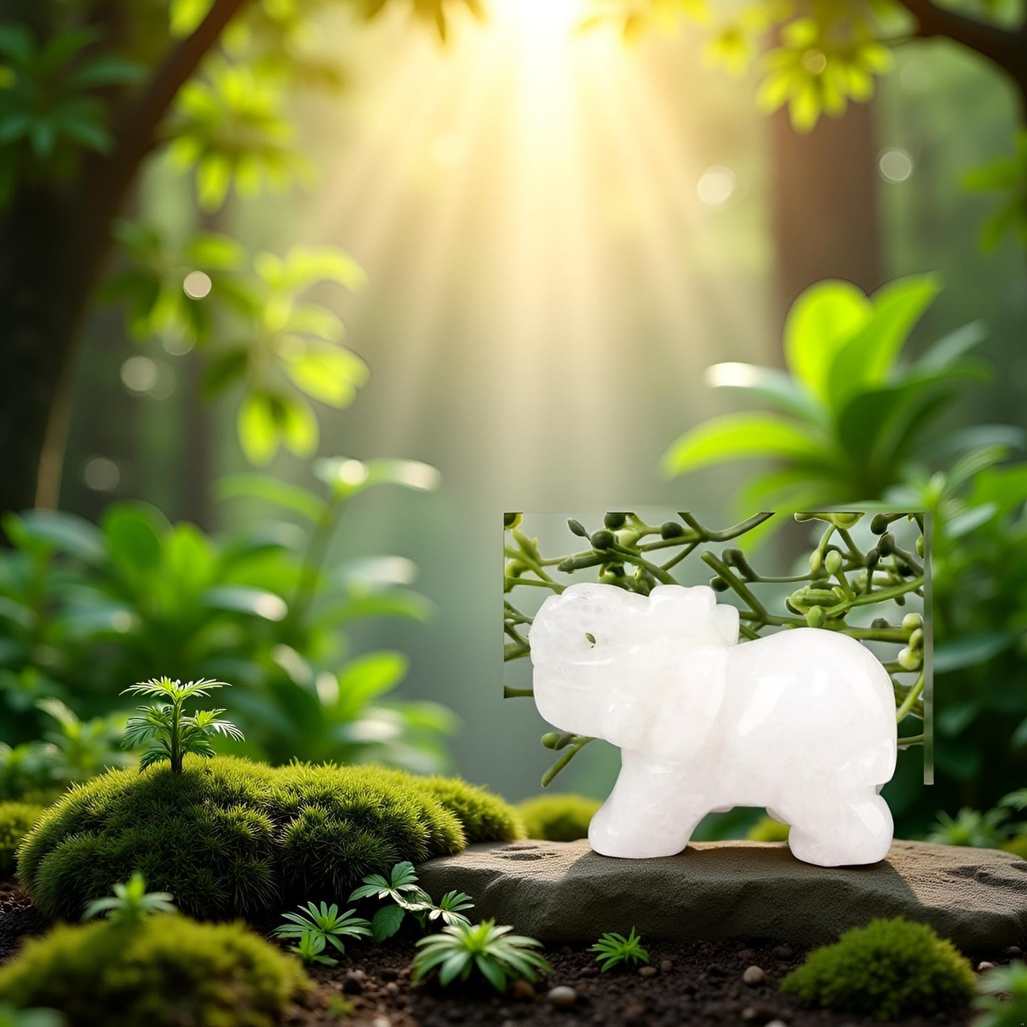 SquarezhenBo Elephant Ornament, Elephant Statue, Jade Stone Handcraft Natural Green Jade Stone Elephant Statue Decor Toys in Hand Home Décor Accents Sculptures (White)
