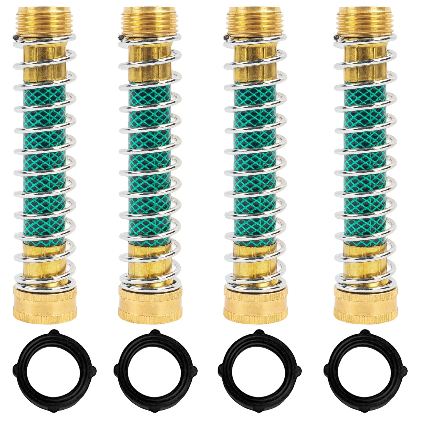 Hourleey Garden Hose Protector, Hose Extension Adapter with Coil Spring (4 PCS)