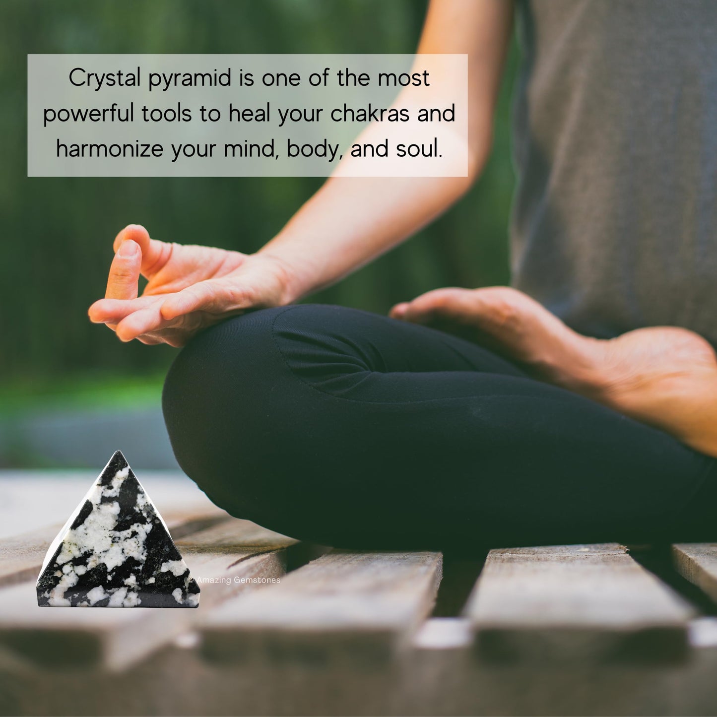 Amazing Gemstone Black and White Tourmaline Pyramid Crystal Healing Stones - 1" Great Pyramid Figurine of Natural Stone Pyramid for Meditation, Reiki, Chakra Balancing and Crystal Pyramids Grid