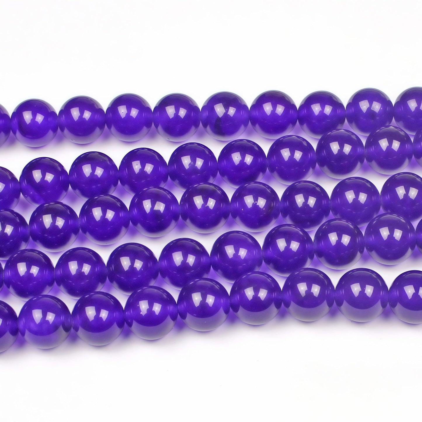 MJDCB Natural Stone Beads Purple Jade Round Loose Beads for Jewelry Making DIY Bracelet Necklace (10mm)