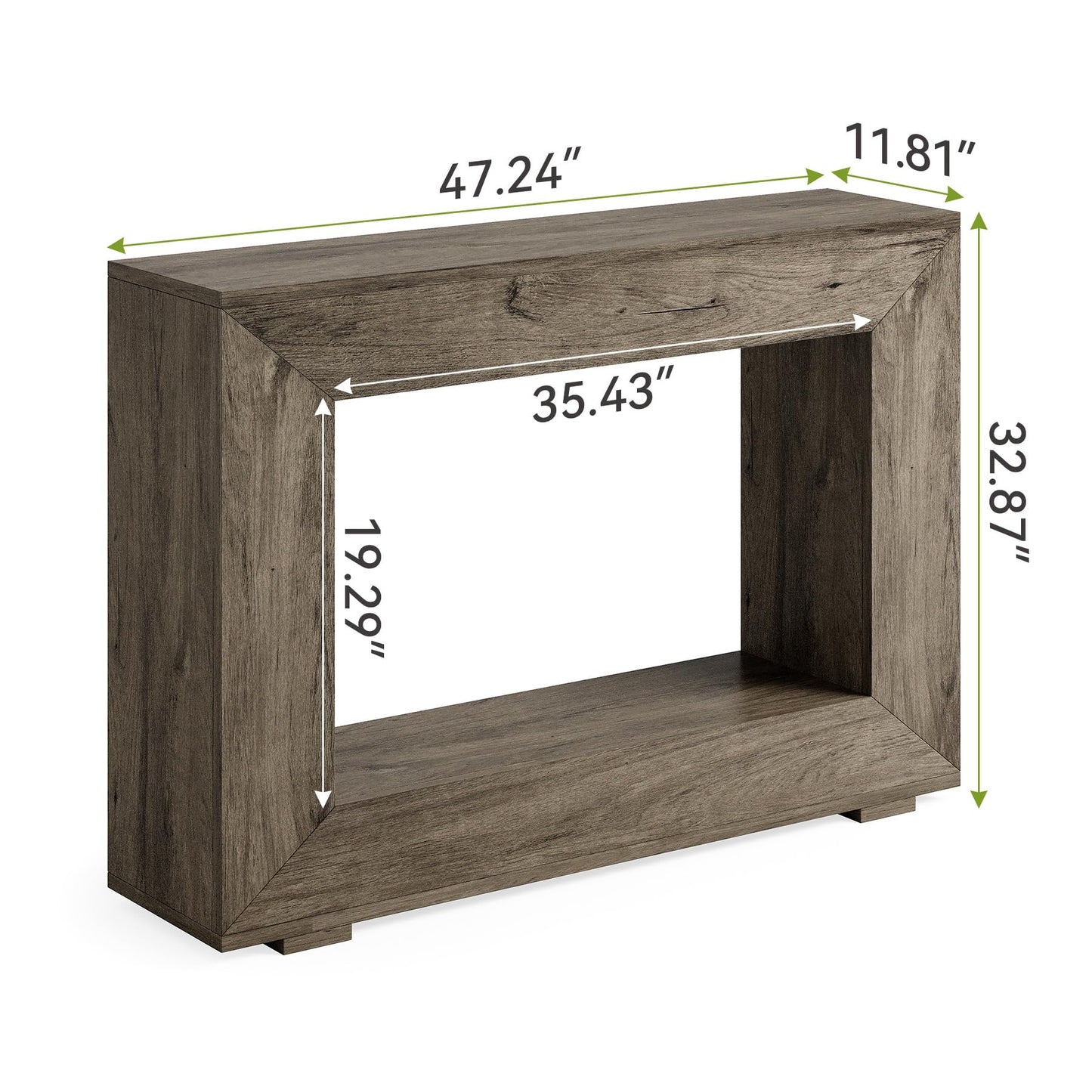 LITTLE TREE 47 Inches Console Table, Sofa Table with Storage, Modern Entryway Table for Hallway, Narrow Long Sofa Entryway Table for Living Room, Grey