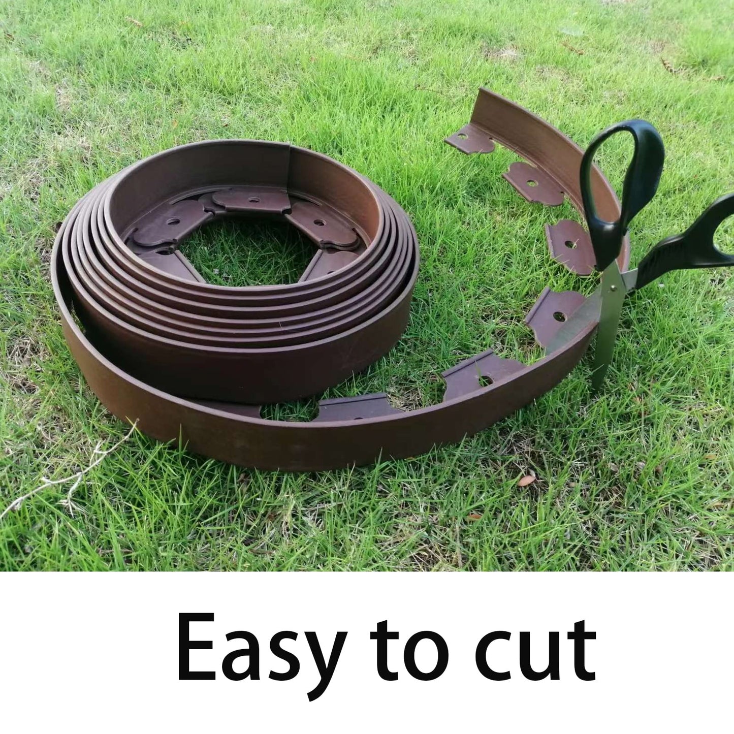Landscape Edging,20ft Plastic Garden Edging with 20 Stakes,Lawn Edging for Lawn,Yard,Flower Gardens Border (Brown-20FT)