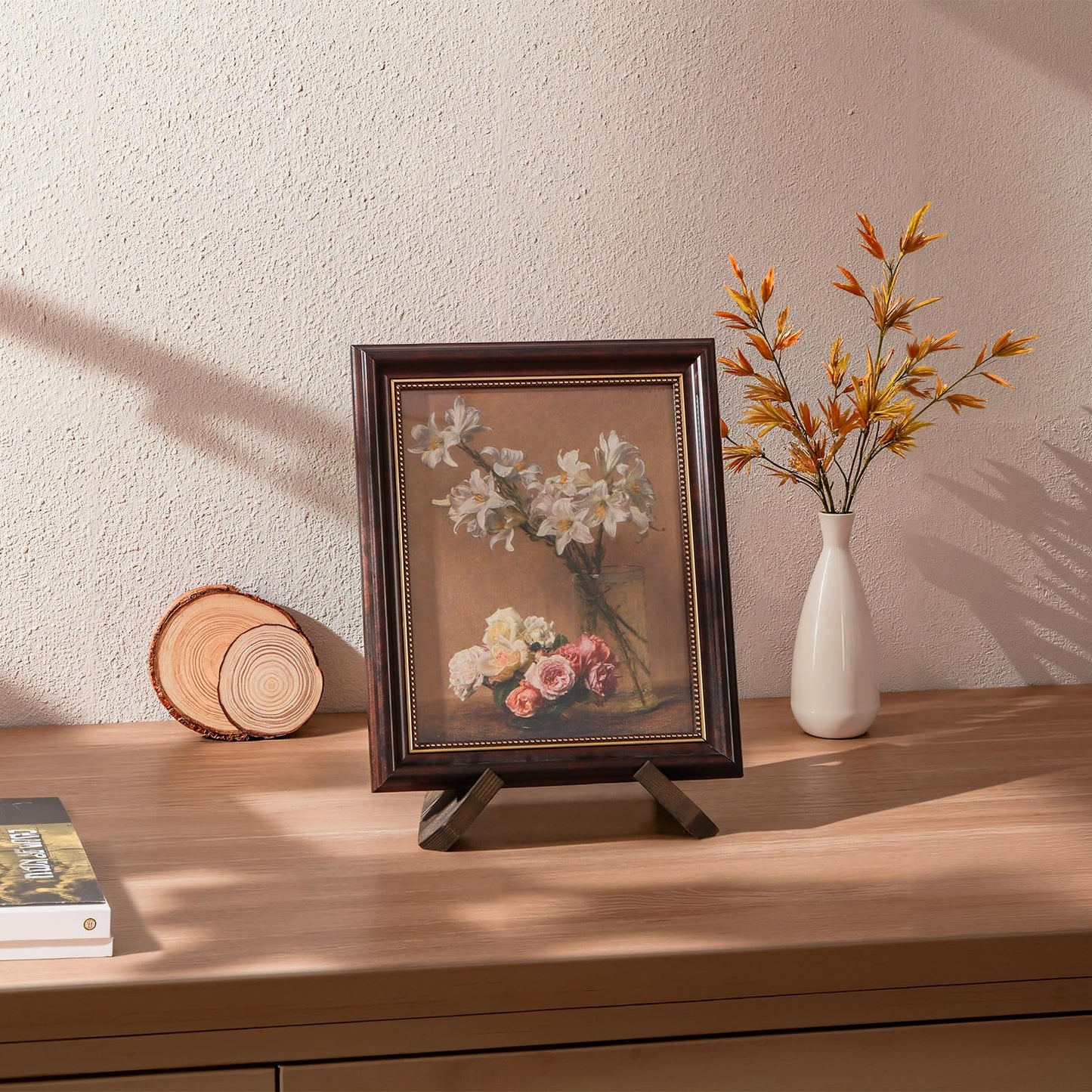 ANBOXIT Plate Stand for Display - 6.5 Inch Plate Holder Display Stand, Wooden Picture Frame Holder, Decorative Table Top Easels