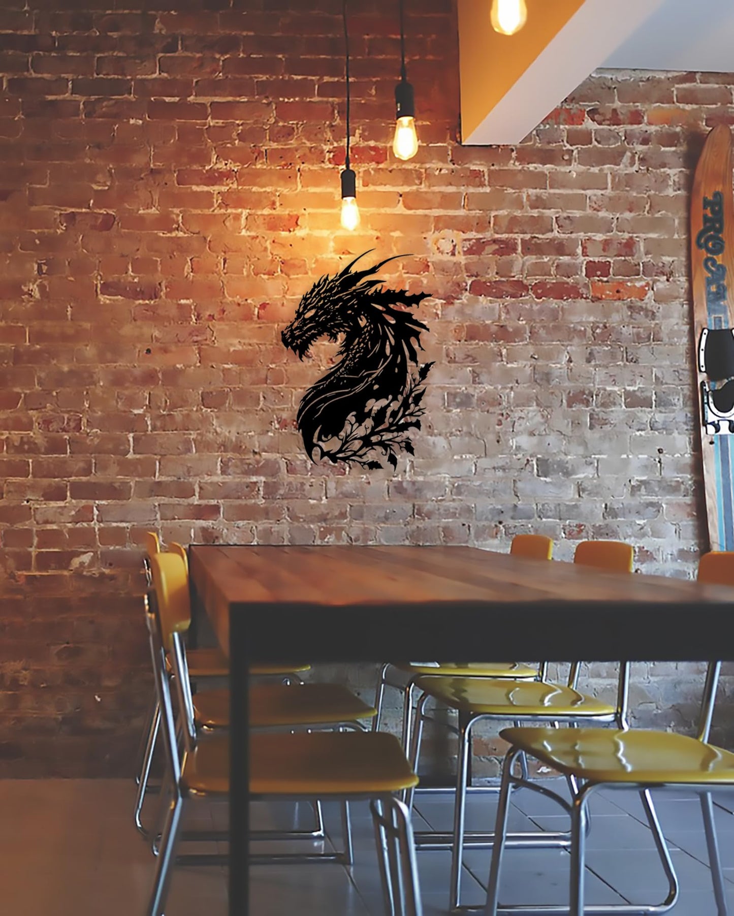 Benziso Dragon Metal Wall Art Medieval Decor Fantasy Decorations for Living Room Bedroom Office Man Cave Decor for Men Dragon Lover's Gifts (14.2 In X 11.4 In Black