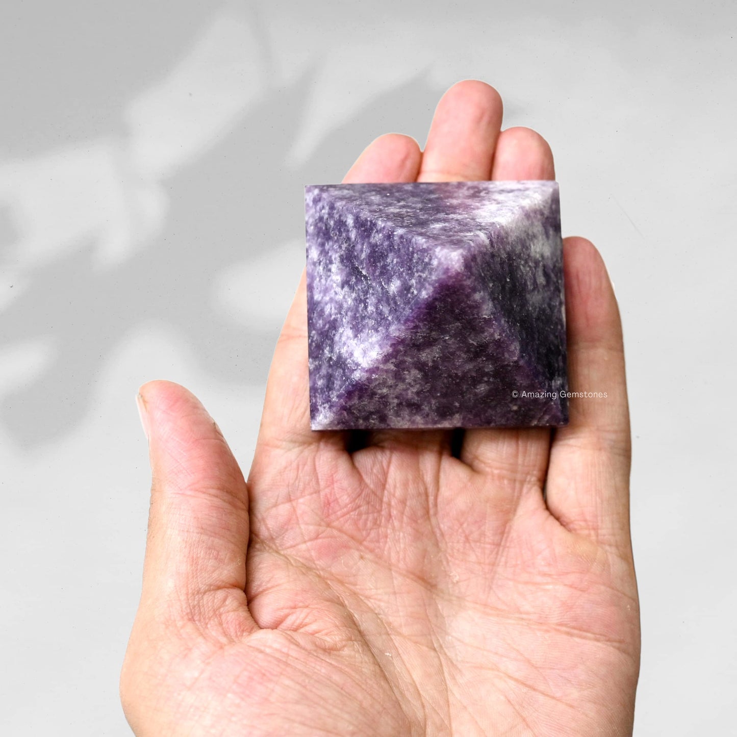 Amazing Gemstone Lepidolite Pyramid Crystal Healing Stones - 2" Great Pyramid Figurine of Natural Stone Pyramid for Meditation, Reiki, Chakra Balancing and Crystal Pyramids Grid