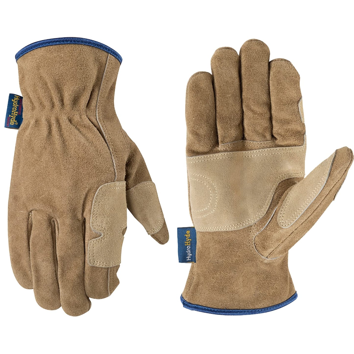Wells Lamont Men’s HydraHyde Leather Work Gloves, Water-Resistant Split Cowhide, Reinforced Palm for Ranching, Fencing, and Construction