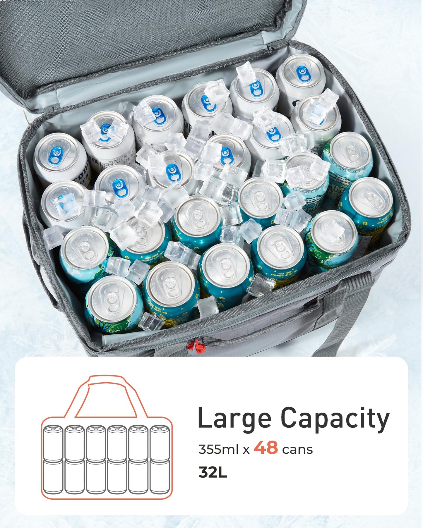 TOURIT Soft Sided Cooler Bag Insulated 48/60 Cans, Large Collapsible & Leakproof Ice Chest for Picnic, Beach, Camping, Travel