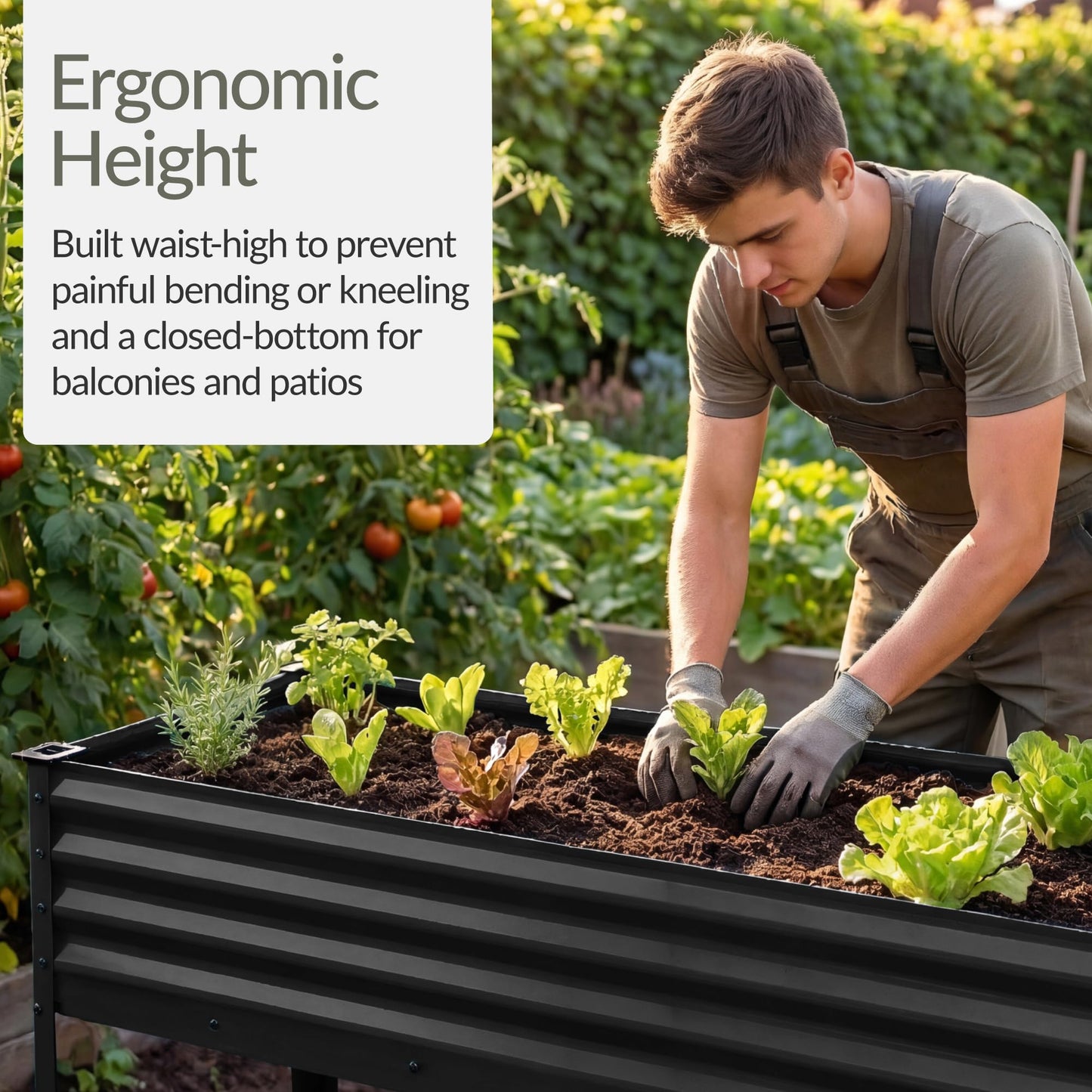 Best Choice Products 48x24x30in Galvanized Raised Garden Bed, Metal Elevated Planter Box, Vegetable Garden for Backyard, Patio, Balcony, 100% Non Toxic Materials - Black