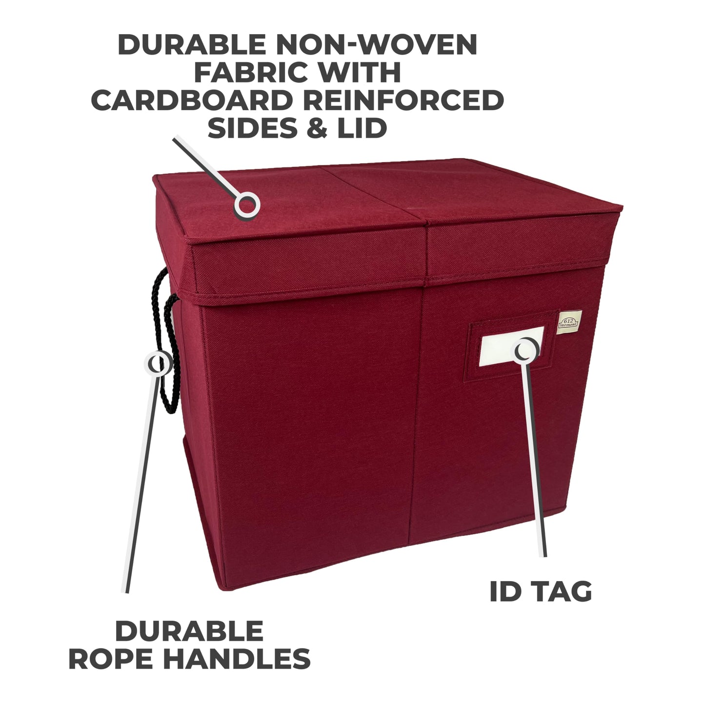 612 Vermont Slim Ornament Storage Box with Adjustable Acid-Free Dividers, Holds 120 Ornaments (SB-40061-VT)