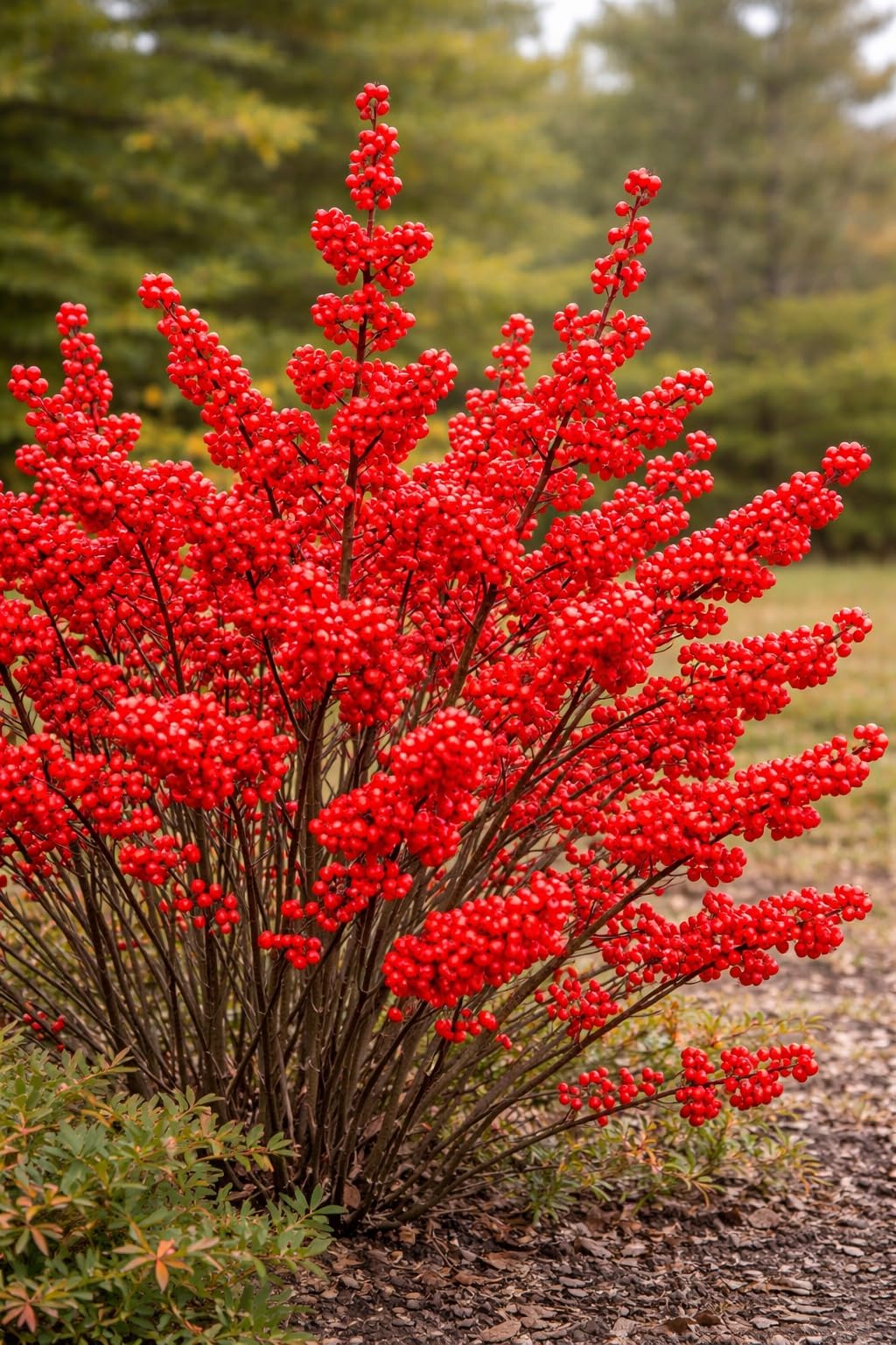 Winterberry Holly (Ilex verticillata) Live Shrubs for Planting | Brilliant Red Winter Berries | Native Deciduous Holly for Landscaping & Wildlife (5 Plants)