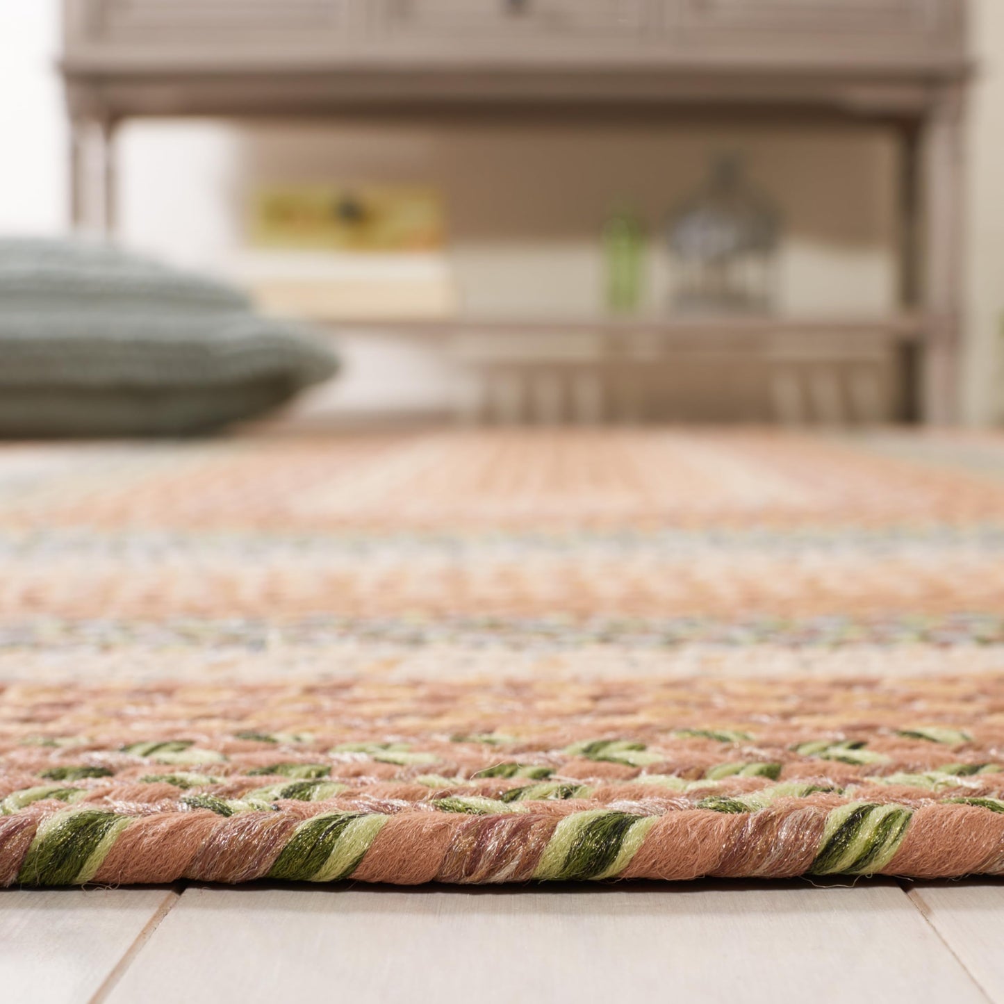SAFAVIEH Washable Rug Outdoor Braided Collection - 2' x 3', Tan & Multi, Handmade & Reversible, Non-Shedding & Easy to Clean, Ideal for Entryway, Patio, Kitchen, Mudroom, Front Door (BRD314A)