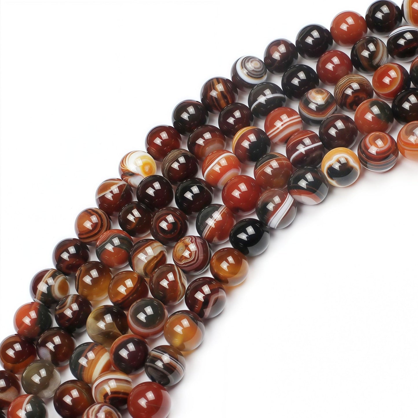 MJDCB Red Coffee Agate Beads Natural Agate Stone Round Loose Beads Ball Handmade Jewelry Bracelet Making DIY (6mm)