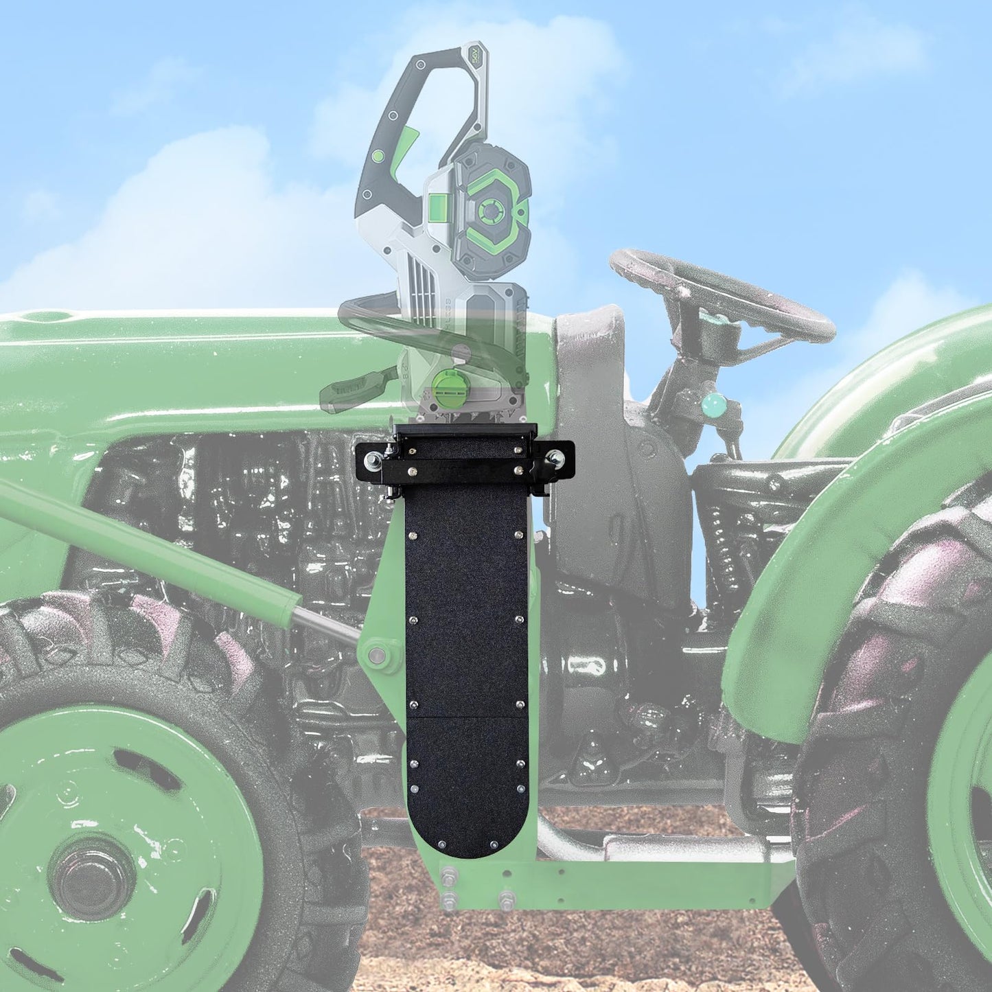 LookFox Heavy-duty Chainsaw Holder for Tractor, Fits All Chainsaw Sizes, 13lb-Side Open Door Bracket+Saw Scabbard, Portable&Sturdy&Anti-shake, Universal Chainsaw Mount Carrier Kit for ATVs/UTVs/Trucks