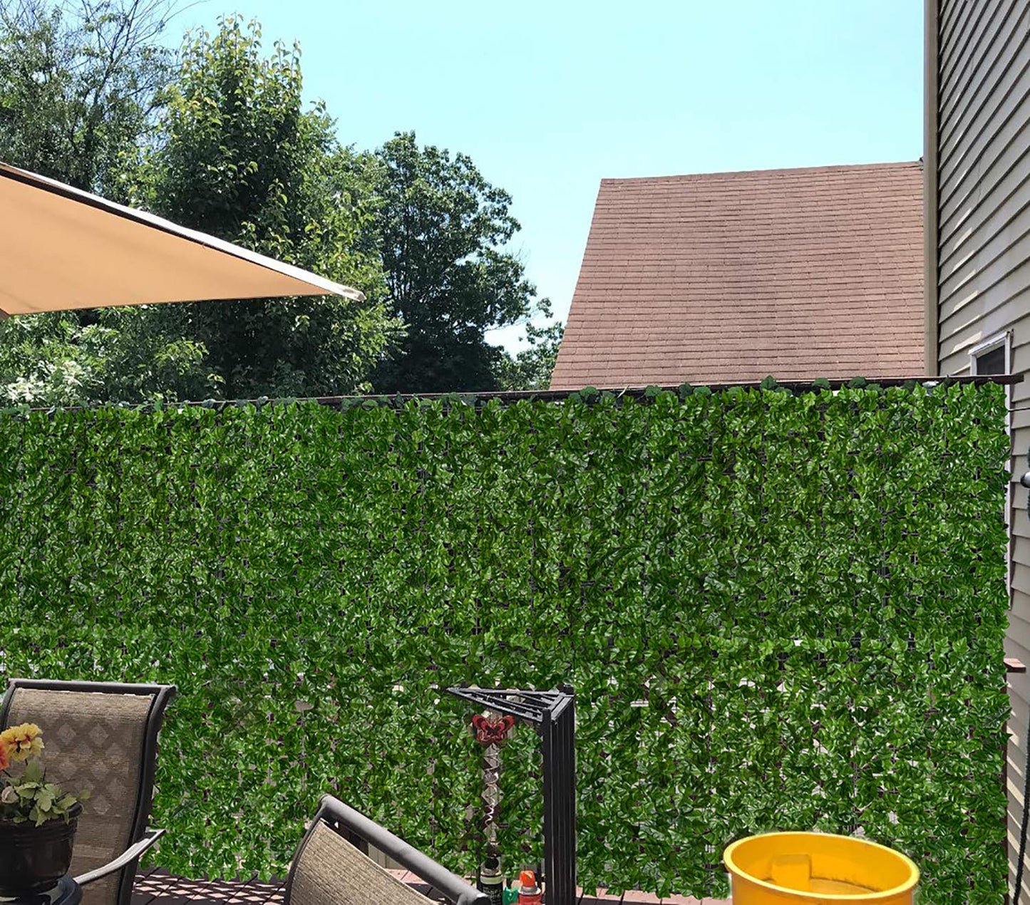 DearHouse Artificial Ivy Privacy Fence - 197x39.4in Artificial Hedges Fence and Faux Ivy Vine Leaf Decoration for Outdoor Indoor Garden Decor
