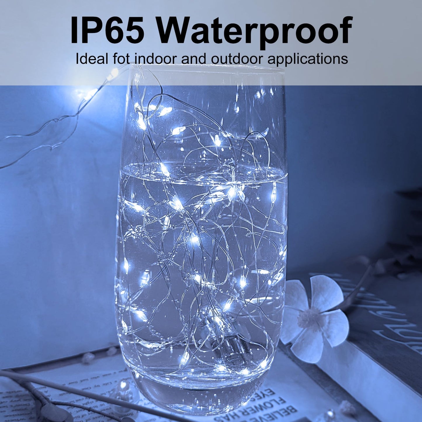 12 Pack Led Fairy Lights - White, Battery Operated LED Silver Wire String Lights, 7FT 20LED Mini Firefly Starry String Lights Waterproof Led Twinkle Lights for Mason Jar DIY Christmas Decor