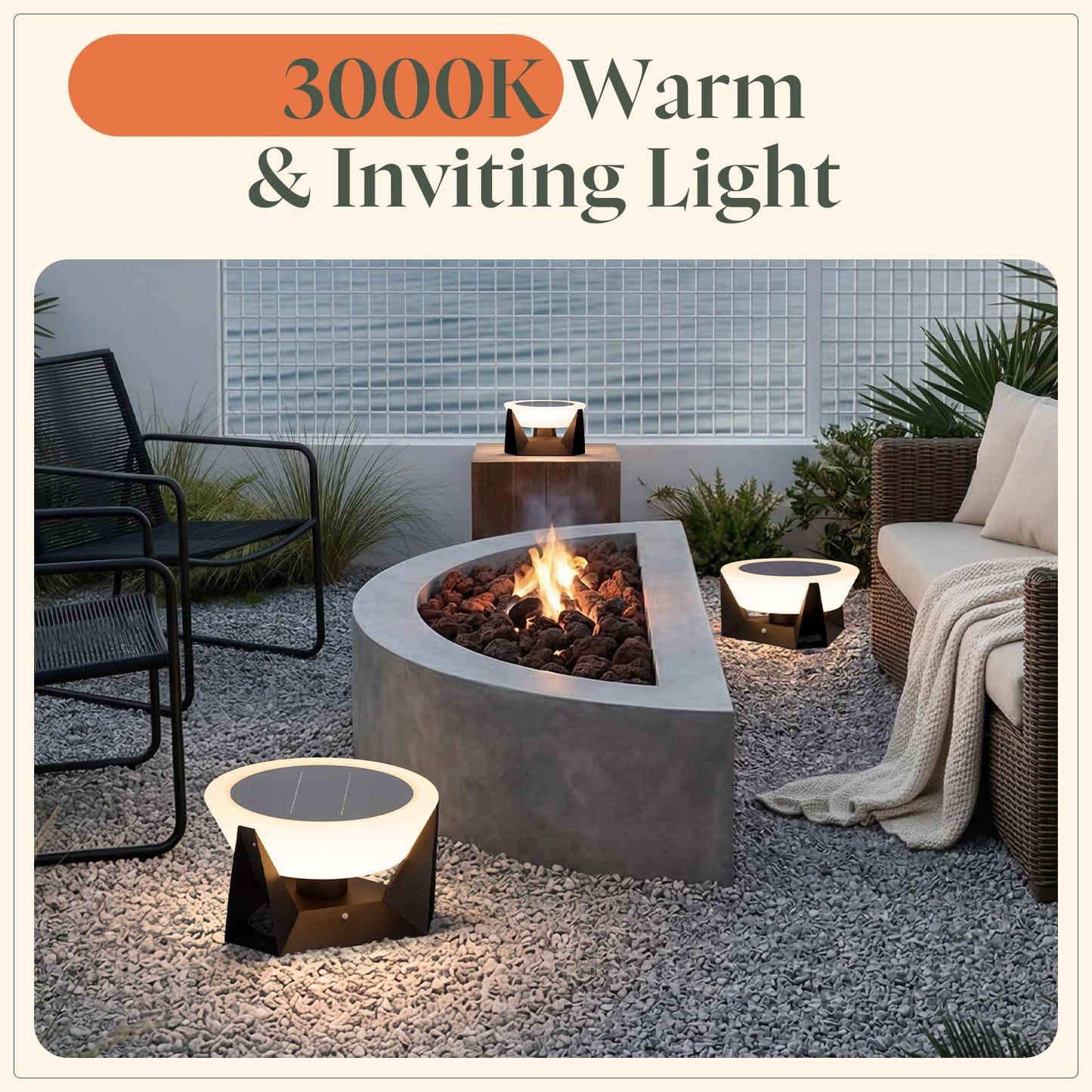 VZVI Solar Floor Lamp, IP54 Large Solar Lanterns Outdoor Waterproof with Remote Control, E26 Dusk to Dawn Floor Lamps Lantern, Modern Design Dimmable Outdoor Lanterns for Porch Deck Patio, 3000K Light